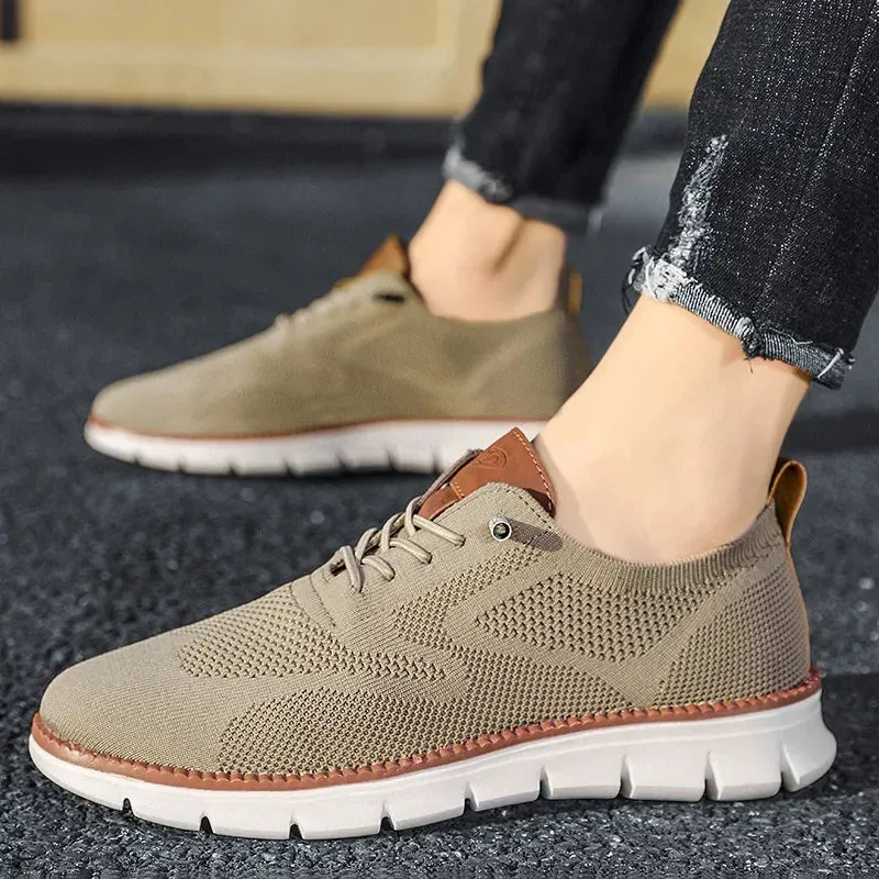 2025 Men Sneakers Plus Size Trendy British Style Summer Breathable Soft Male Sports Shoes