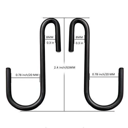 30 Pack Esfun Heavy Duty S Hooks Black S Shaped Hooks Hanging Hangers Pan Pot Holder Rack Hooks for Kitchenware Spoons Pans Pots Utensils Clothes Bags Towels Plants …