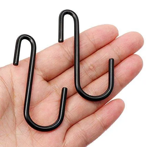 30 Pack Esfun Heavy Duty S Hooks Black S Shaped Hooks Hanging Hangers Pan Pot Holder Rack Hooks for Kitchenware Spoons Pans Pots Utensils Clothes Bags Towels Plants …