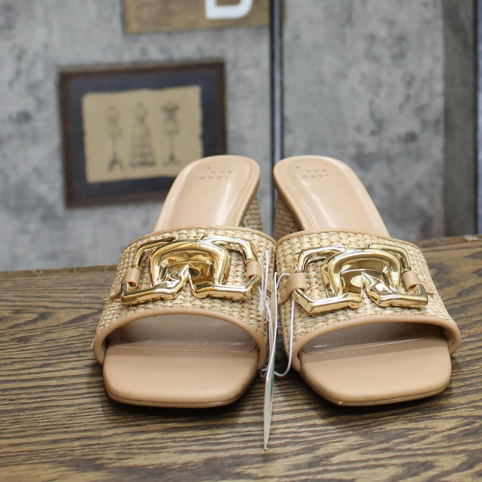 A New Day Women's Fauna Raffia Mule Heels 89530483