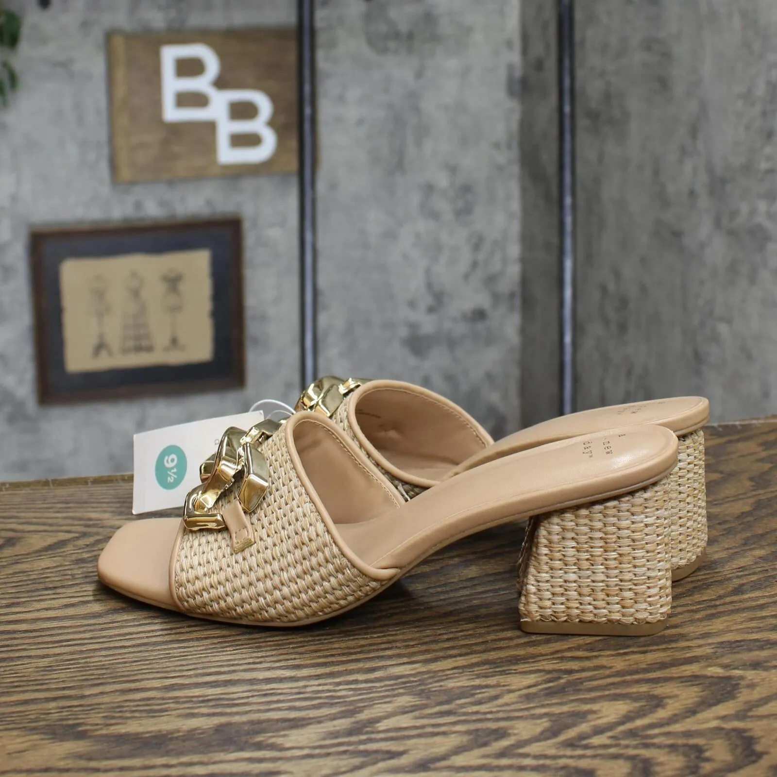A New Day Women's Fauna Raffia Mule Heels 89530483