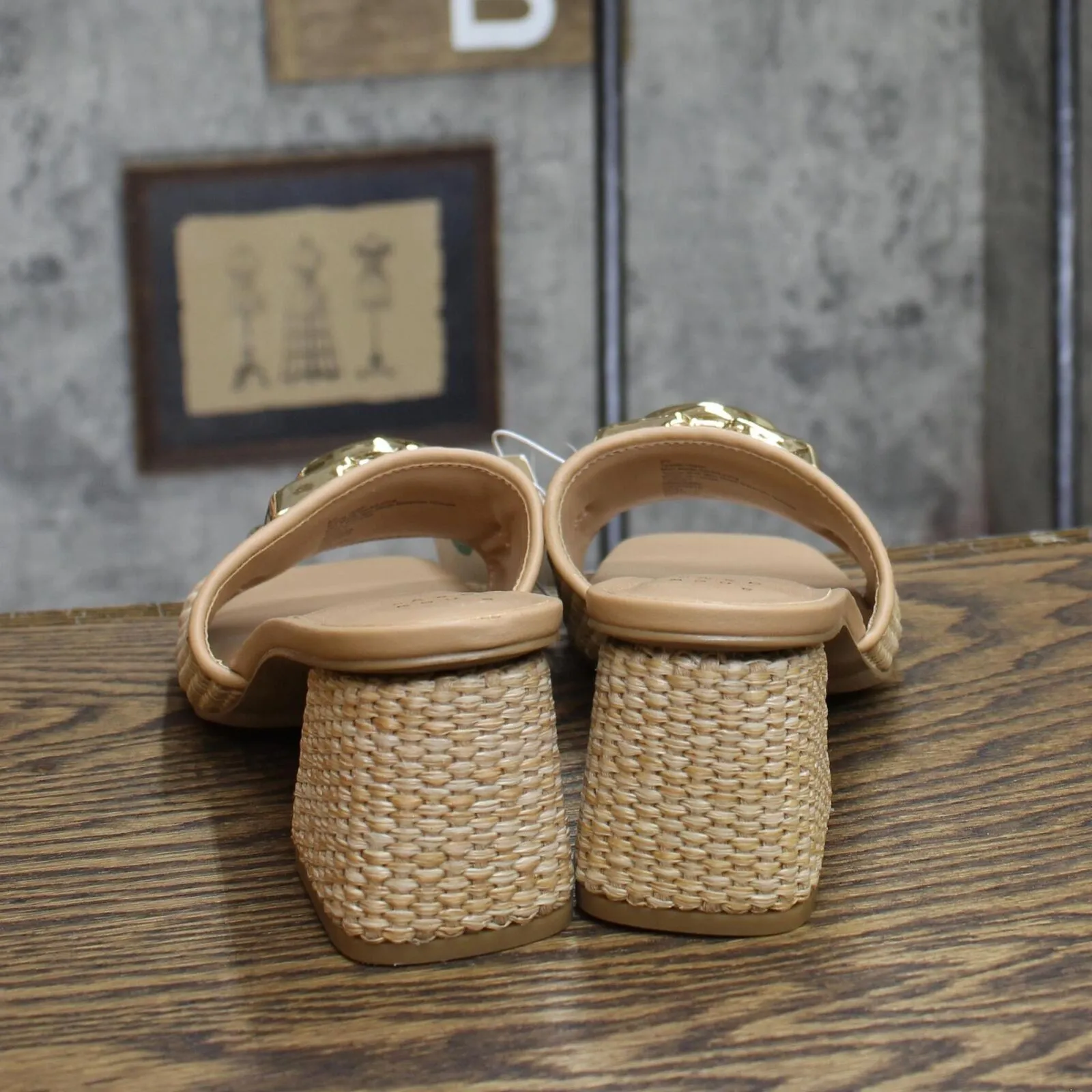 A New Day Women's Fauna Raffia Mule Heels 89530483
