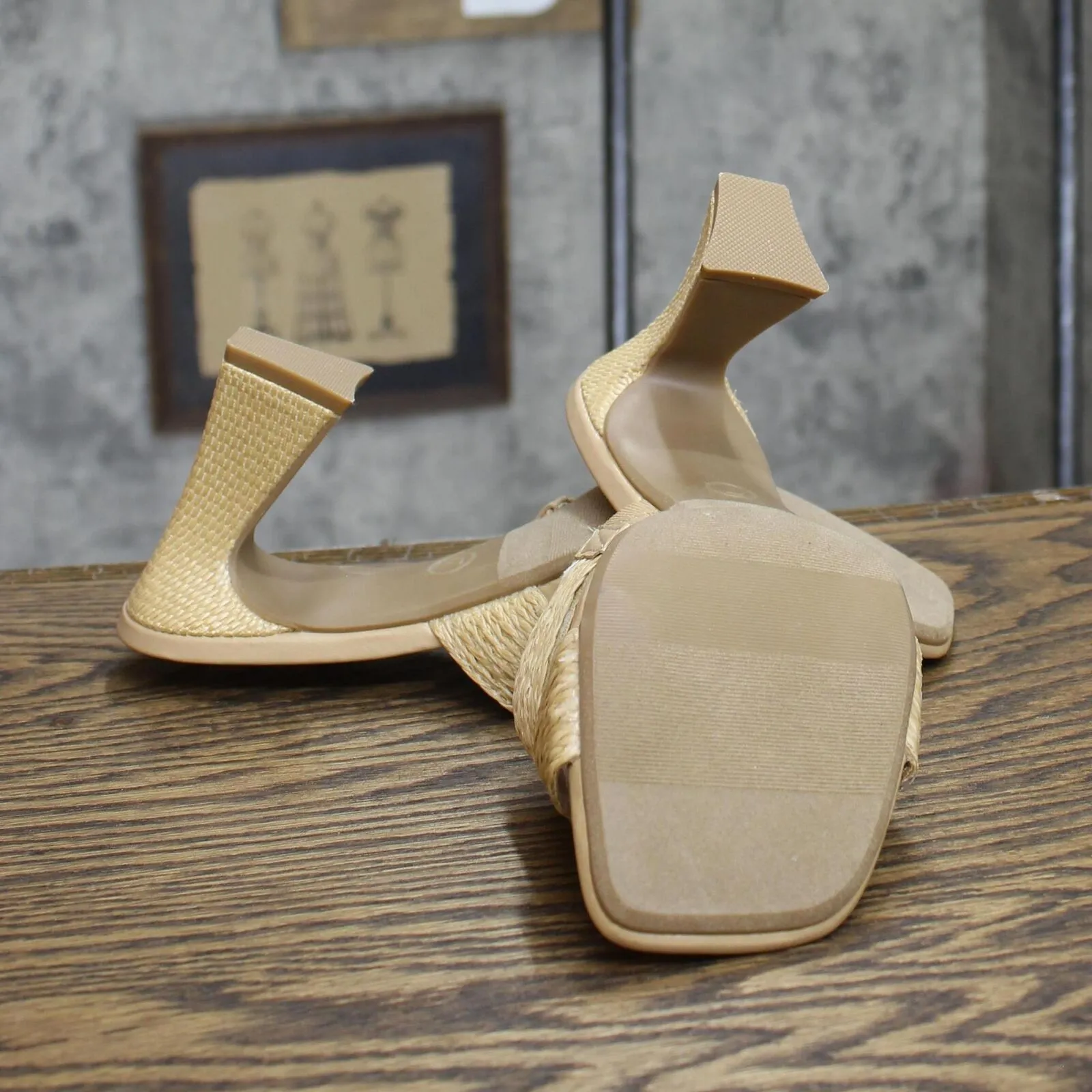 A New Day Women's Tia Mule Heels 89530591 Beige Brown 7M