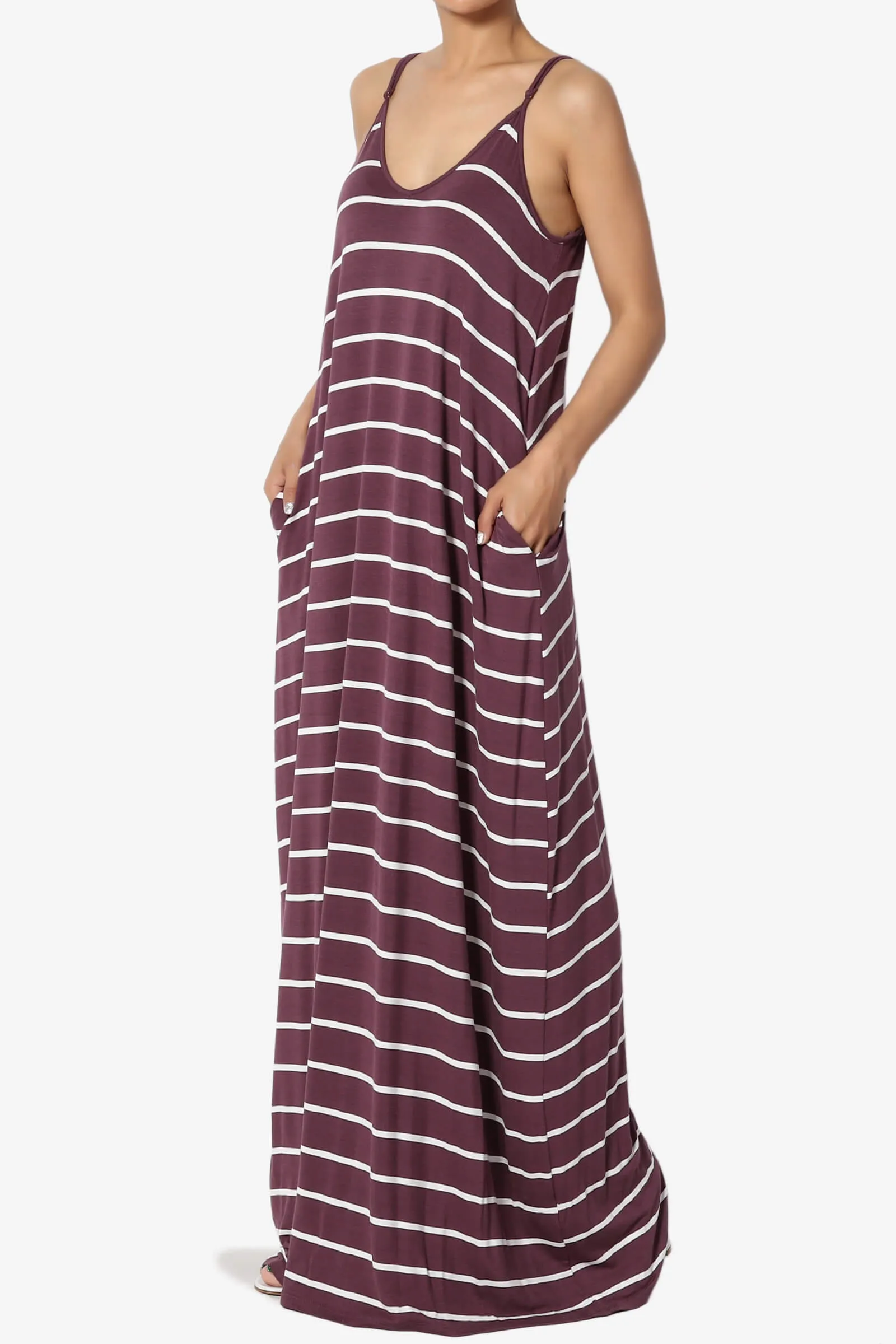 Adilette Striped Cami Maxi Dress PLUS