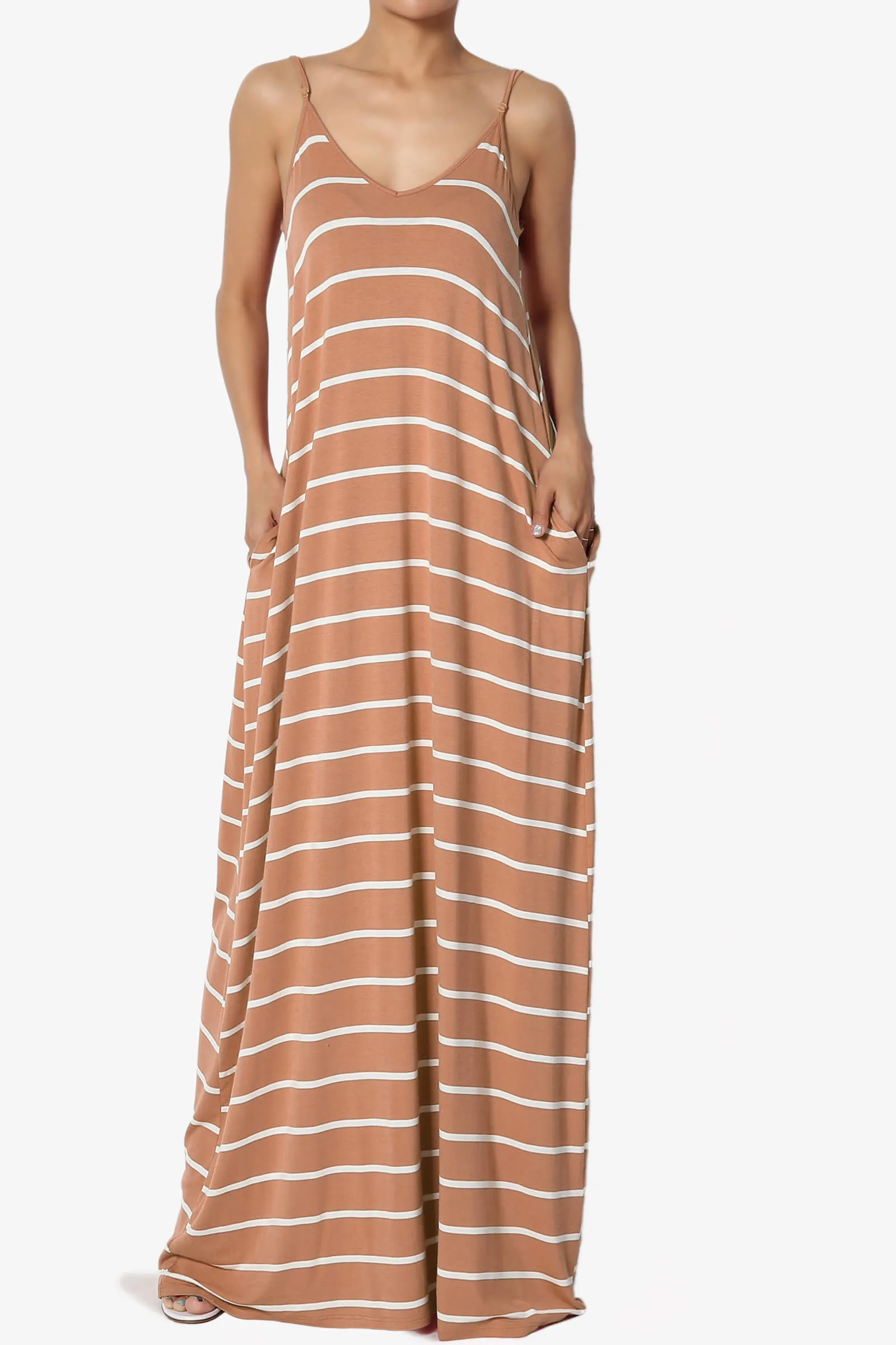 Adilette Striped Cami Maxi Dress PLUS
