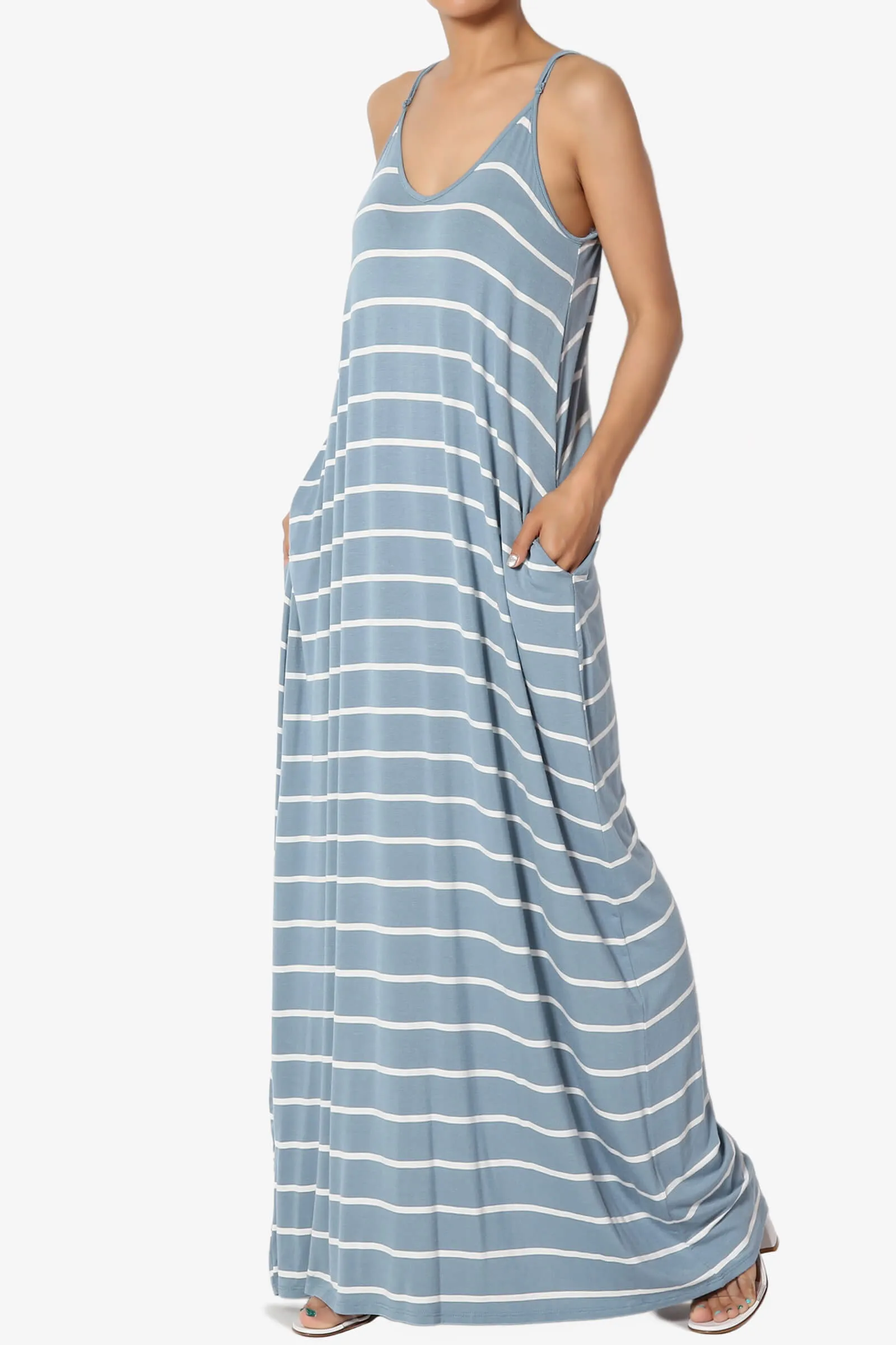 Adilette Striped Cami Maxi Dress PLUS