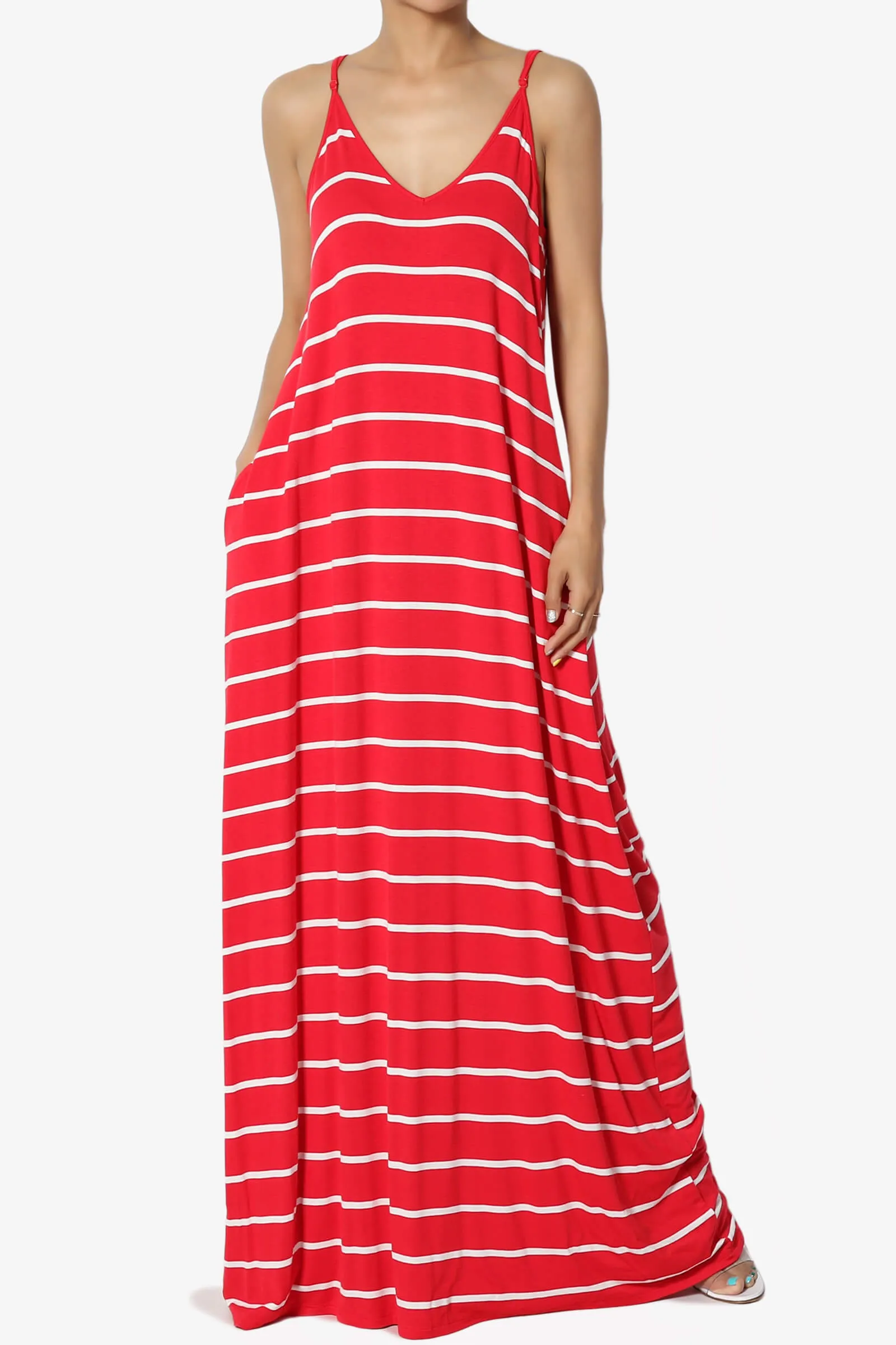 Adilette Striped Cami Maxi Dress PLUS