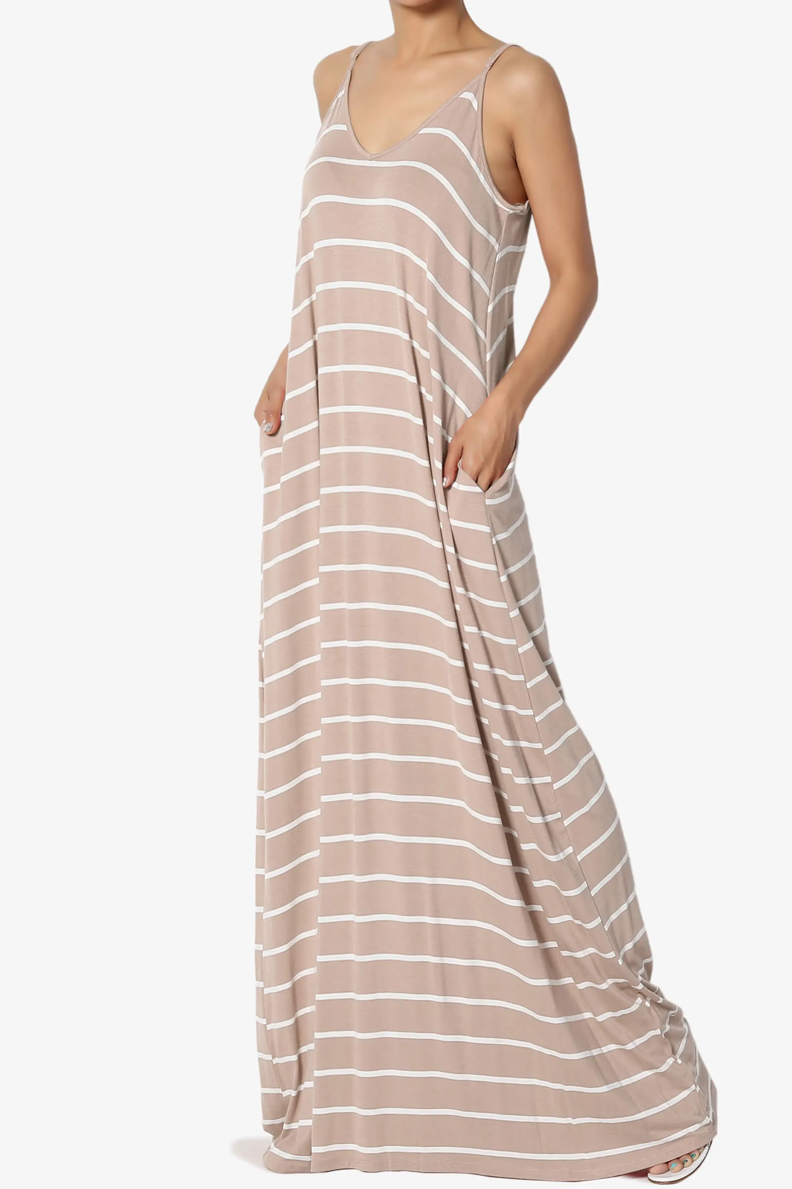 Adilette Striped Cami Maxi Dress PLUS