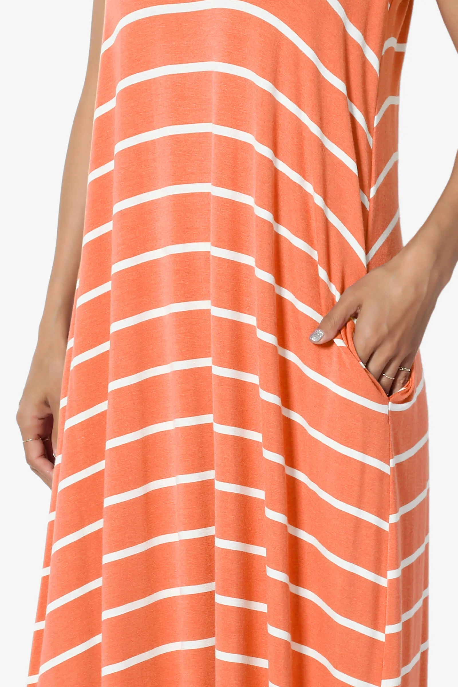 Adilette Striped Cami Maxi Dress PLUS