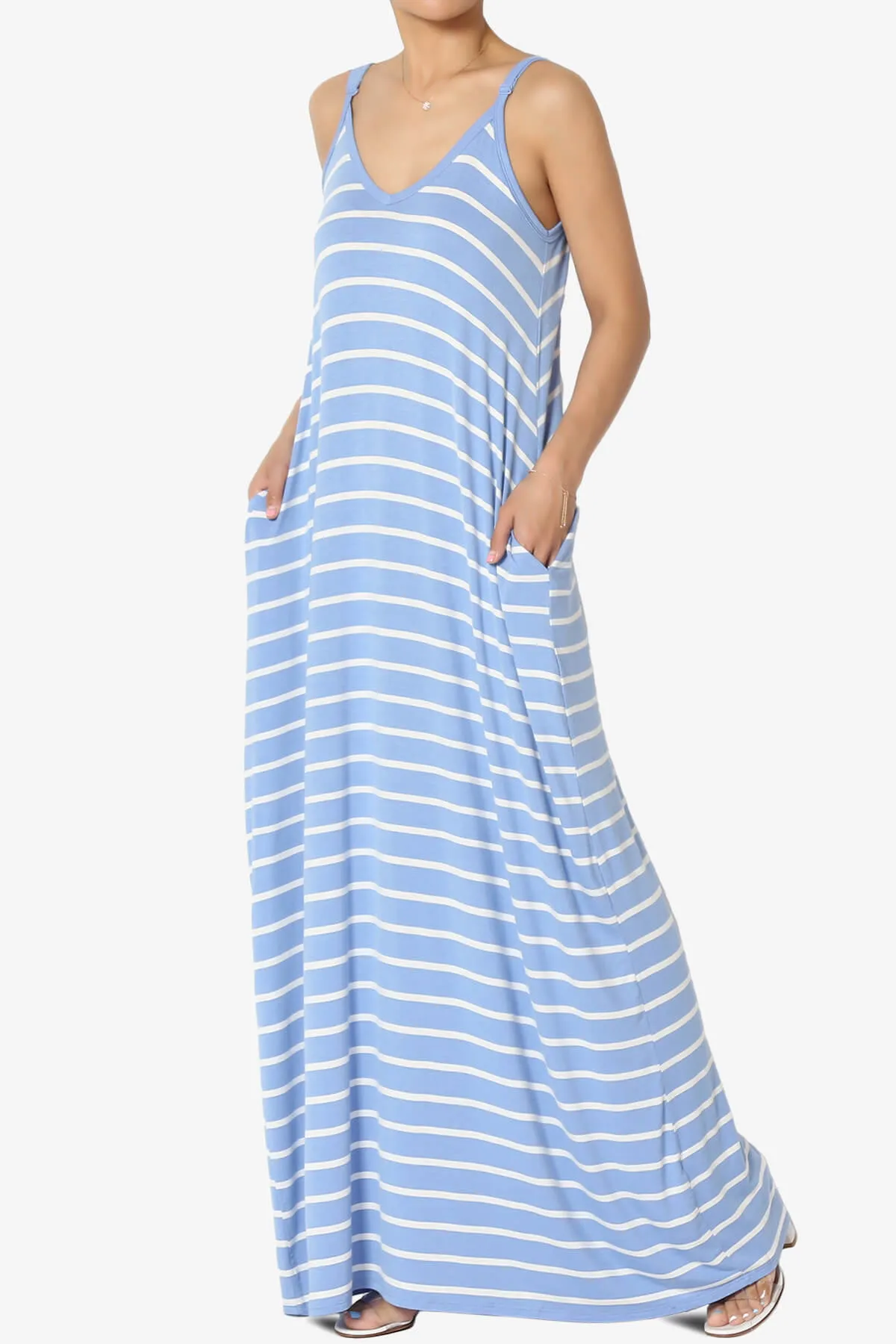 Adilette Striped Cami Maxi Dress PLUS
