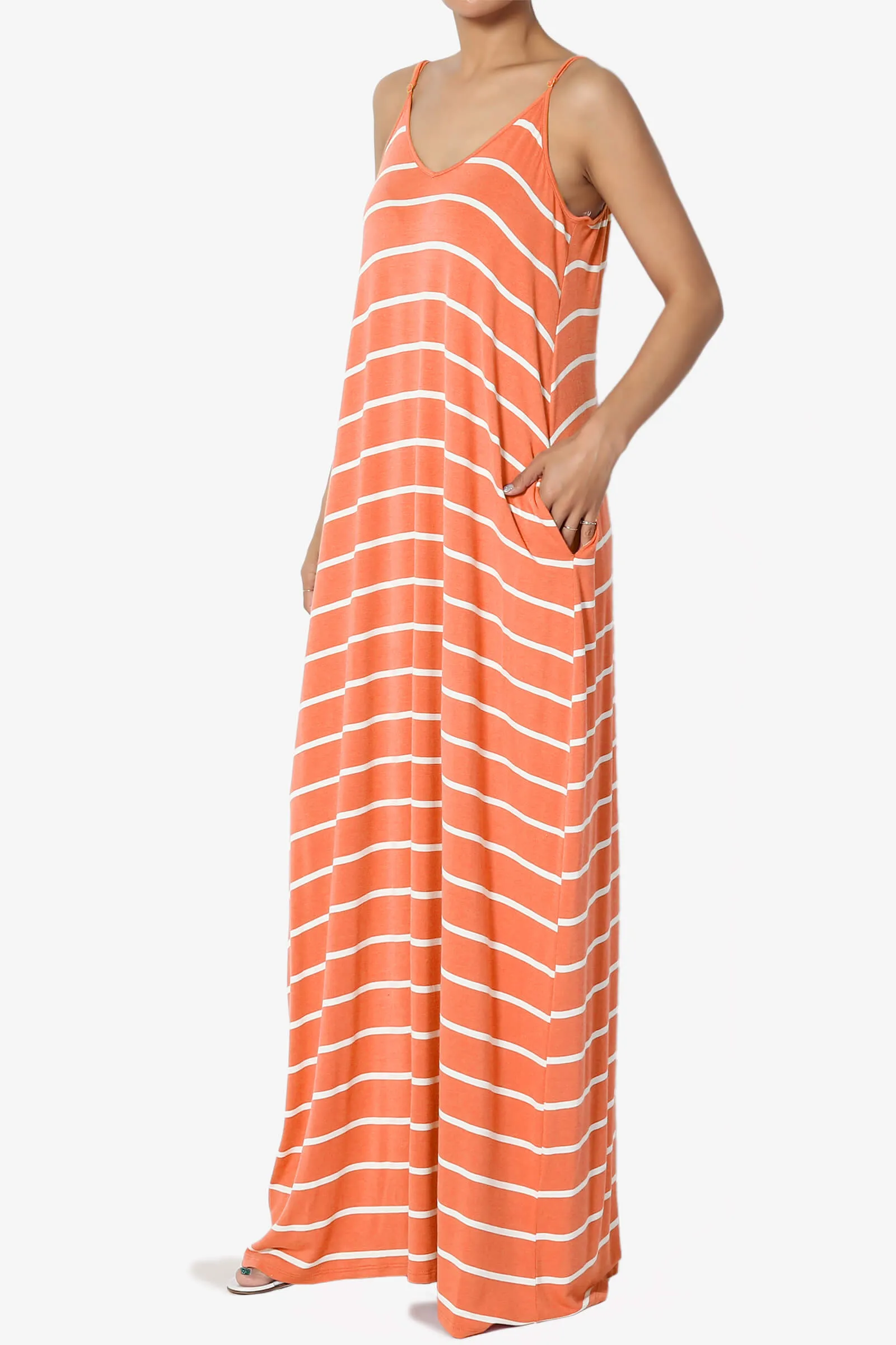 Adilette Striped Cami Maxi Dress PLUS