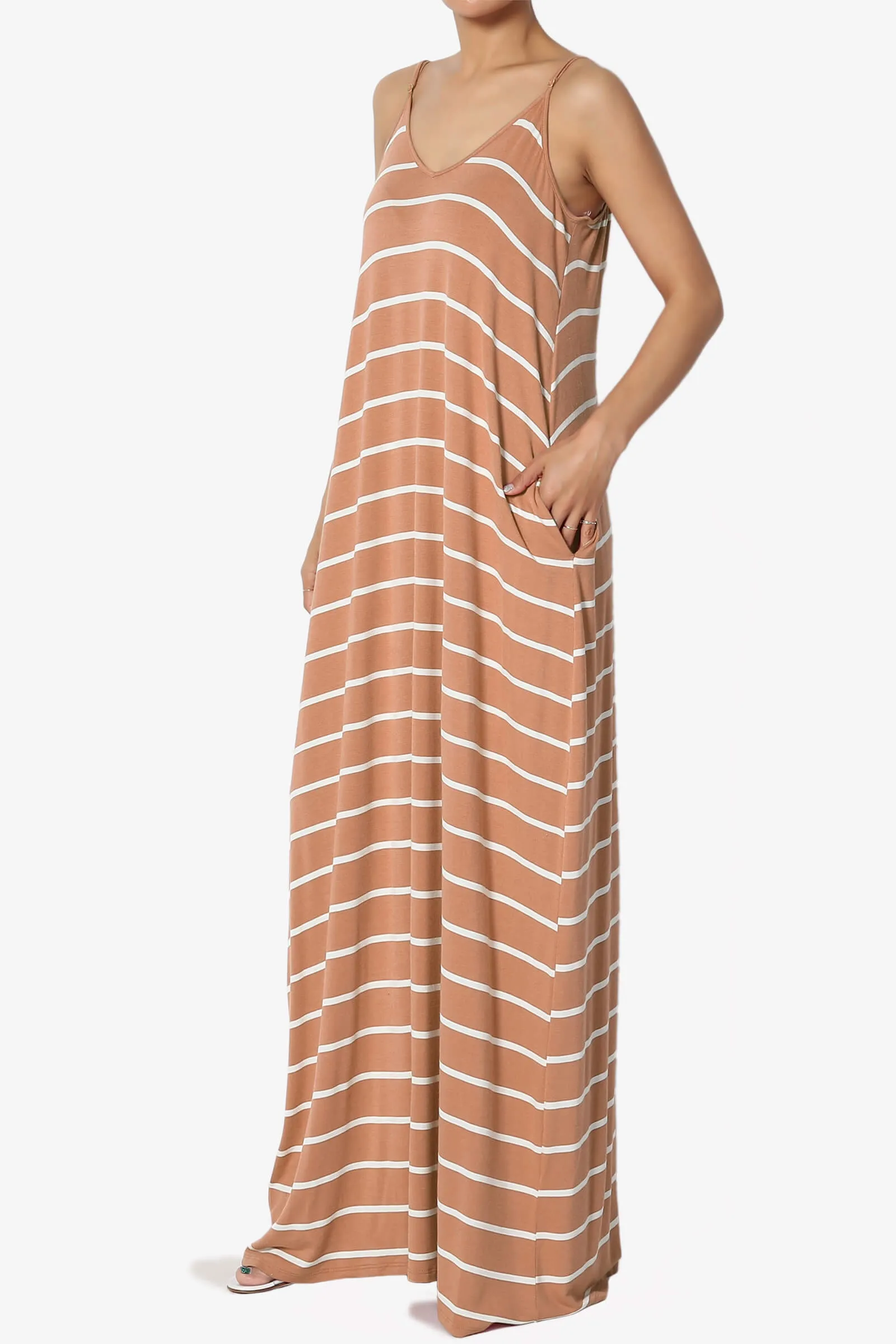 Adilette Striped Cami Maxi Dress PLUS