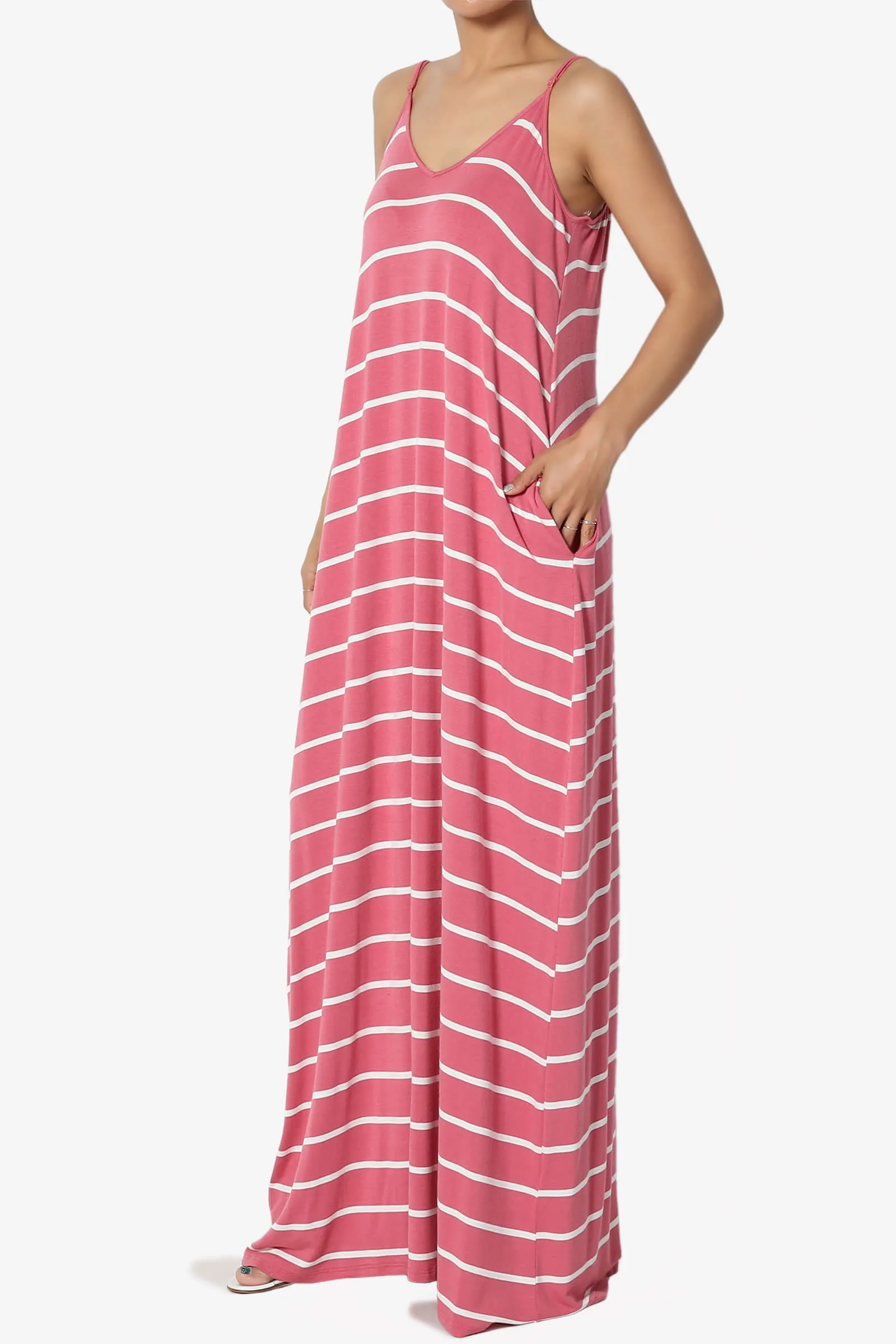 Adilette Striped Cami Maxi Dress PLUS