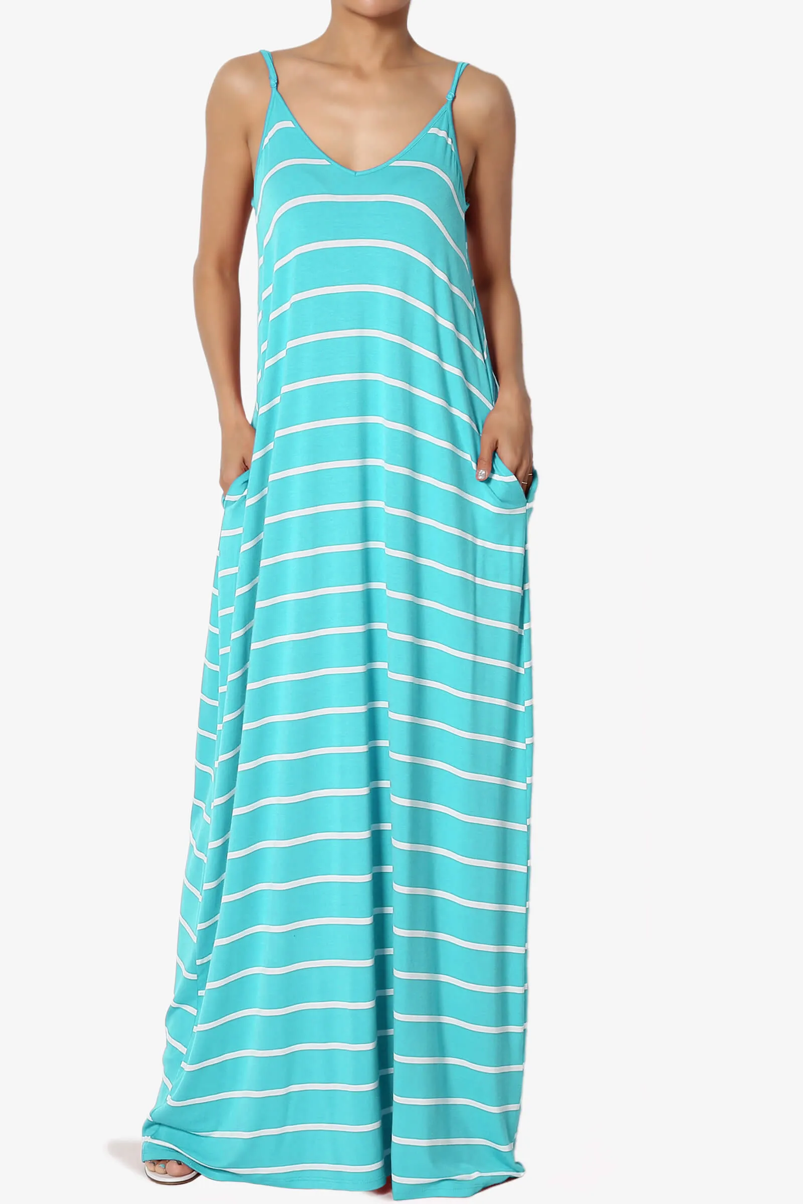 Adilette Striped Cami Maxi Dress PLUS