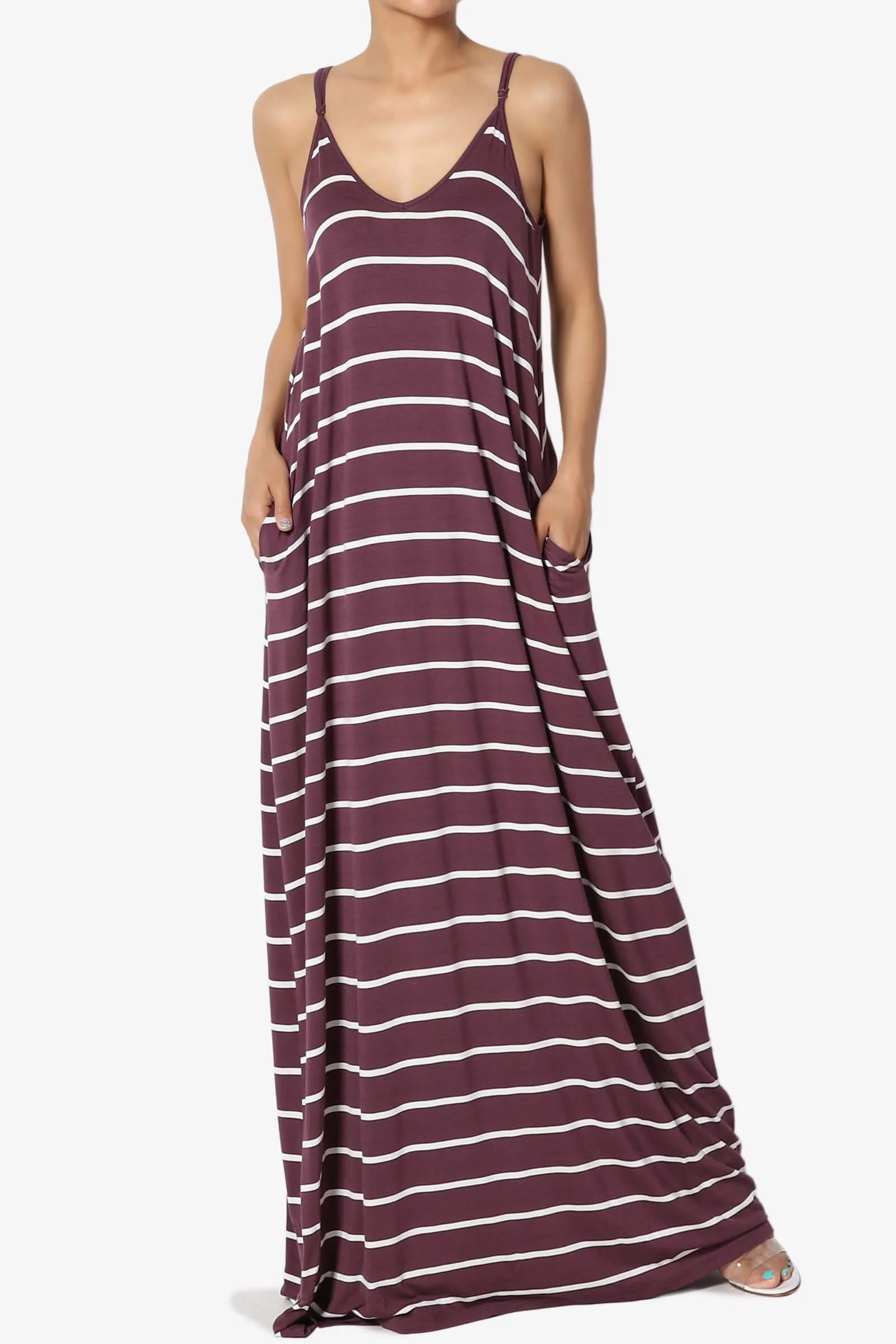 Adilette Striped Cami Maxi Dress PLUS