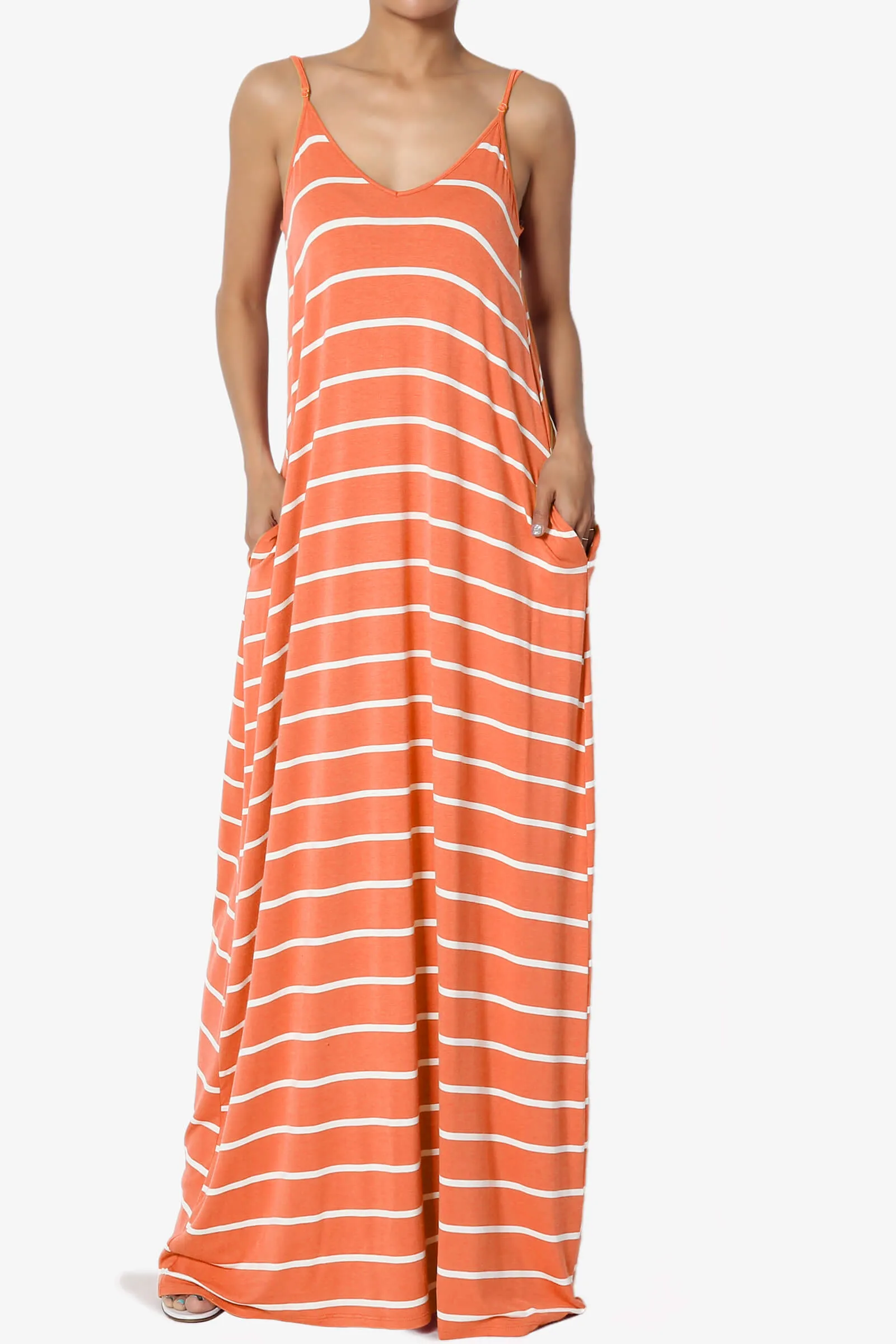Adilette Striped Cami Maxi Dress PLUS