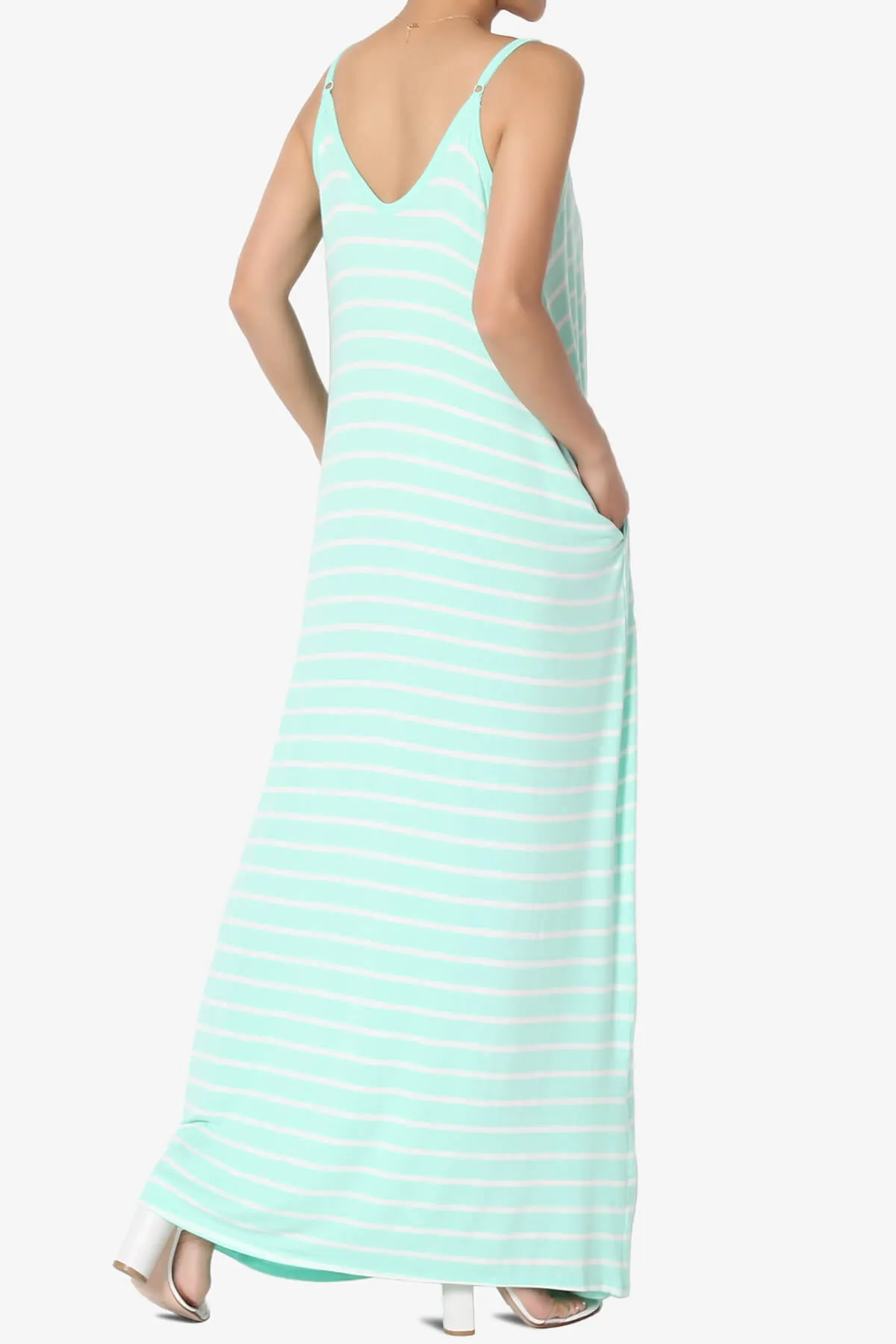 Adilette Striped Cami Maxi Dress PLUS