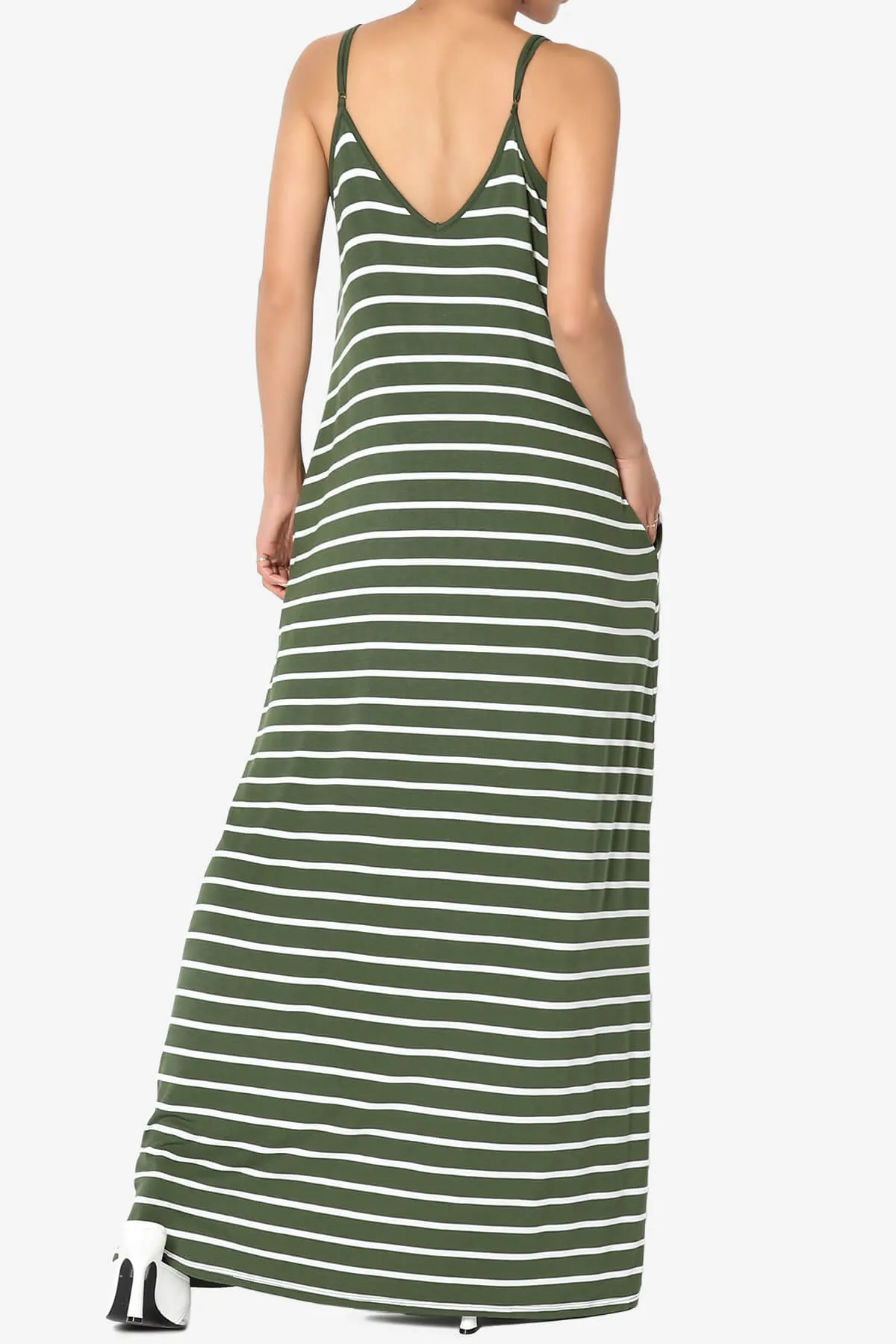 Adilette Striped Cami Maxi Dress PLUS