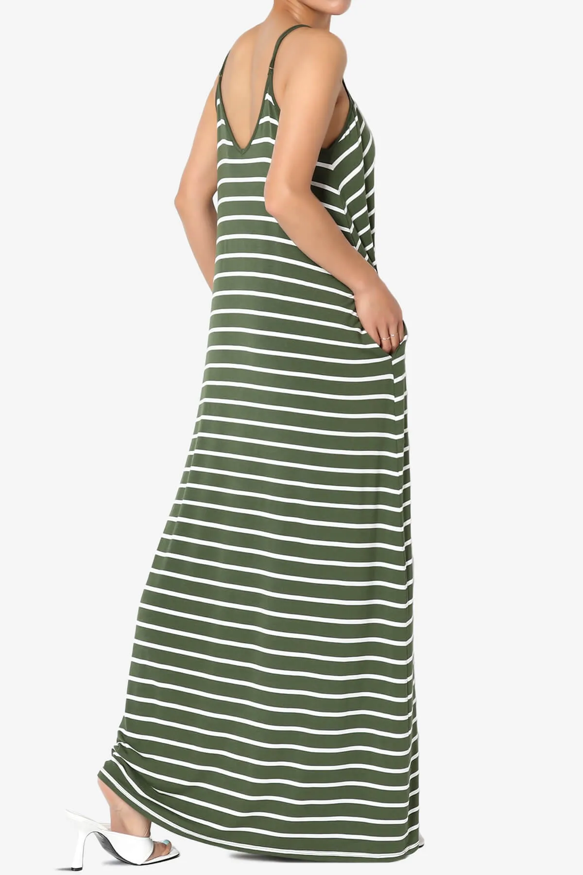 Adilette Striped Cami Maxi Dress PLUS