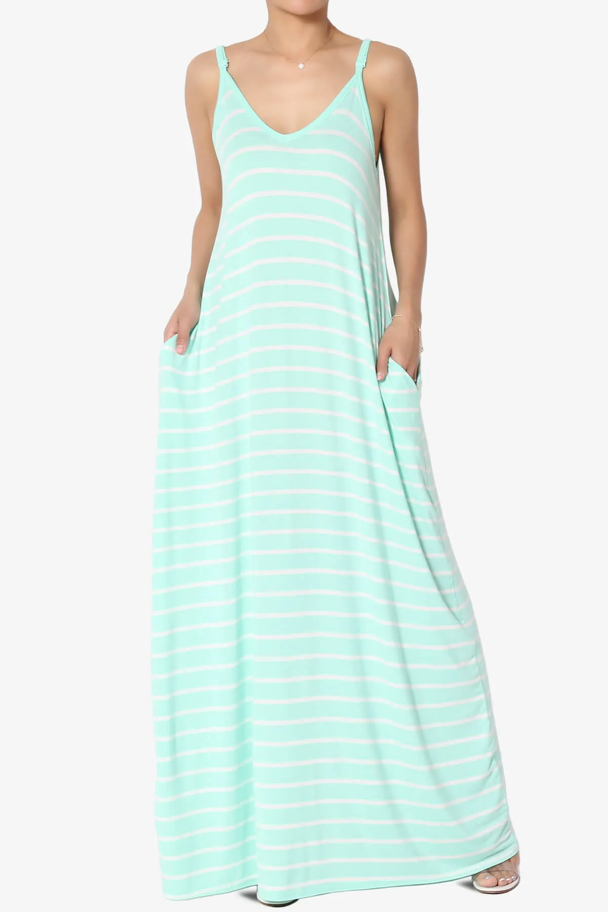 Adilette Striped Cami Maxi Dress PLUS