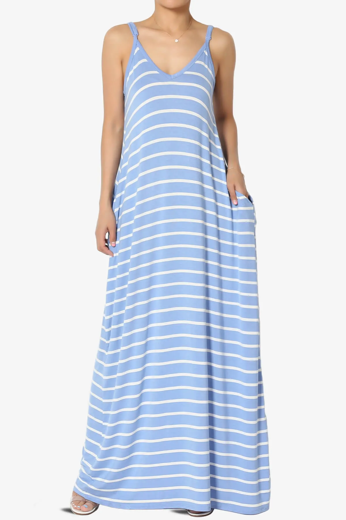 Adilette Striped Cami Maxi Dress PLUS
