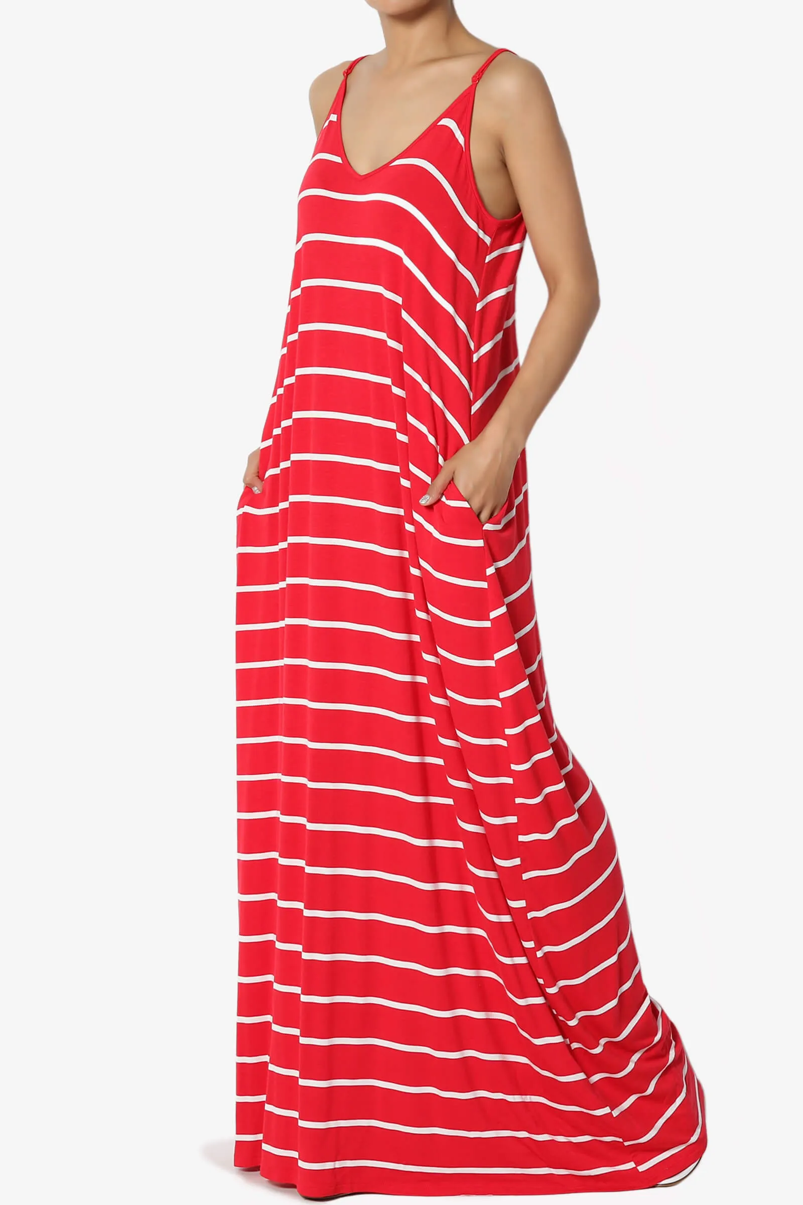 Adilette Striped Cami Maxi Dress PLUS