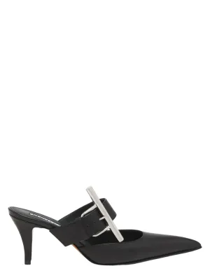 Alexander McQueen Leather Francisco Birdee Mule in Black