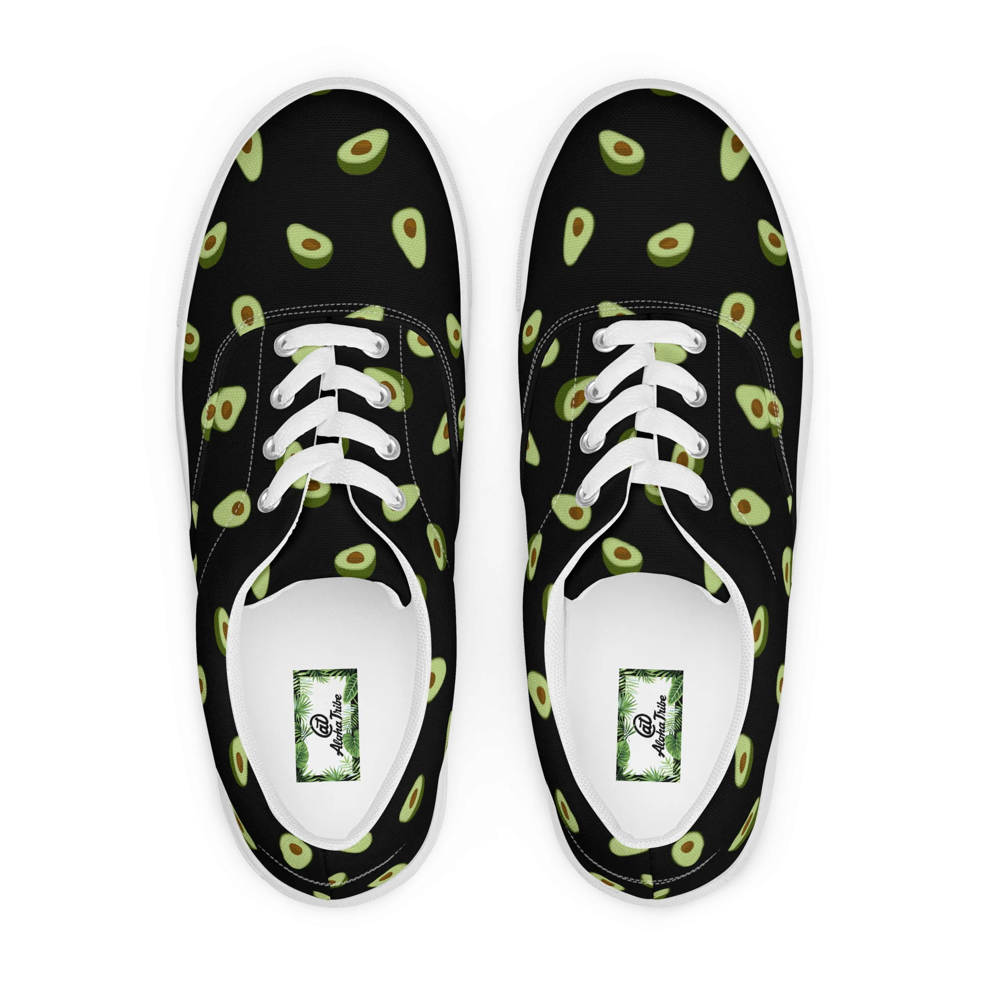 Aloha Tribe Avacado Mens Black Canvas Shoes