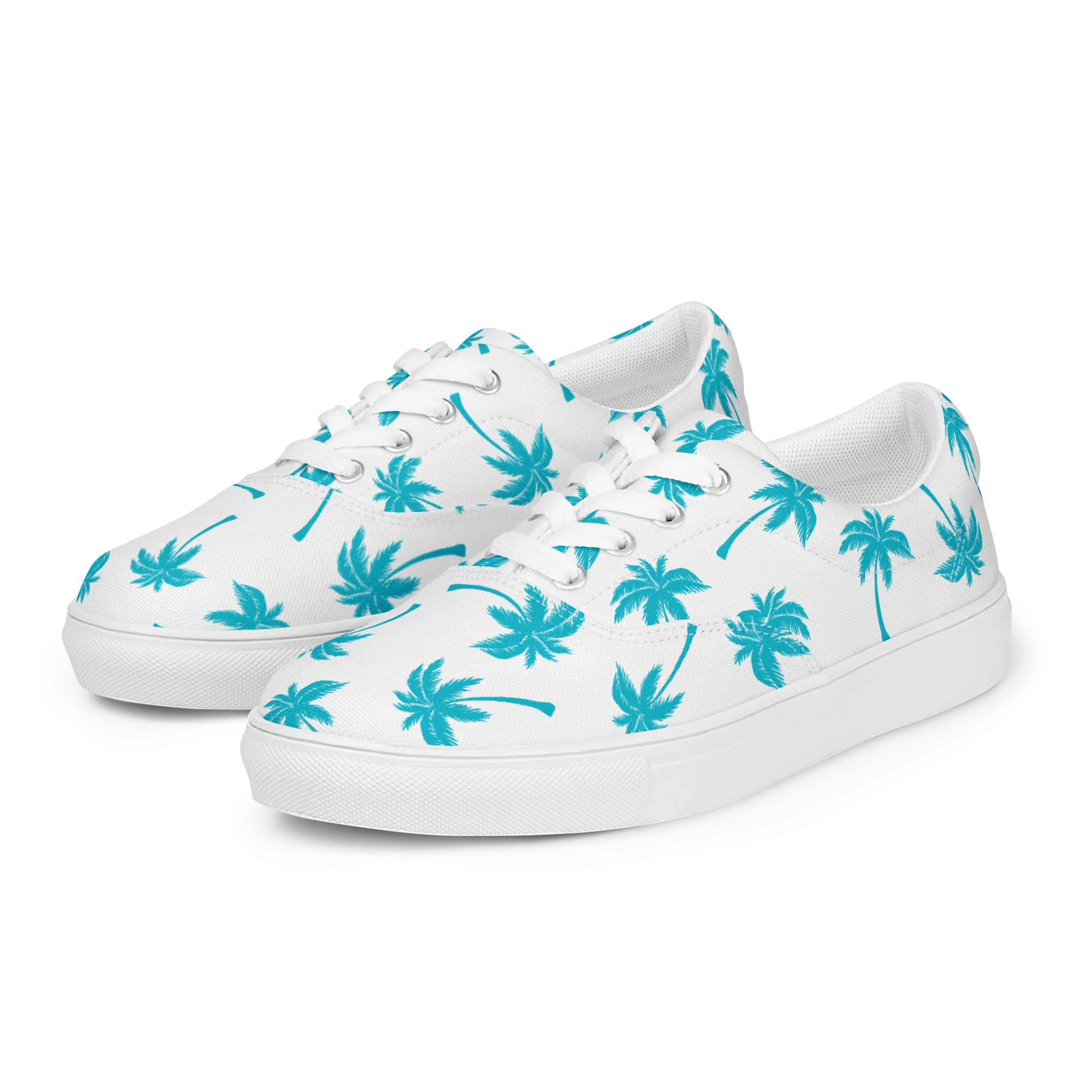 Aloha Tribe Womens Palmtree White Canvas Shoes