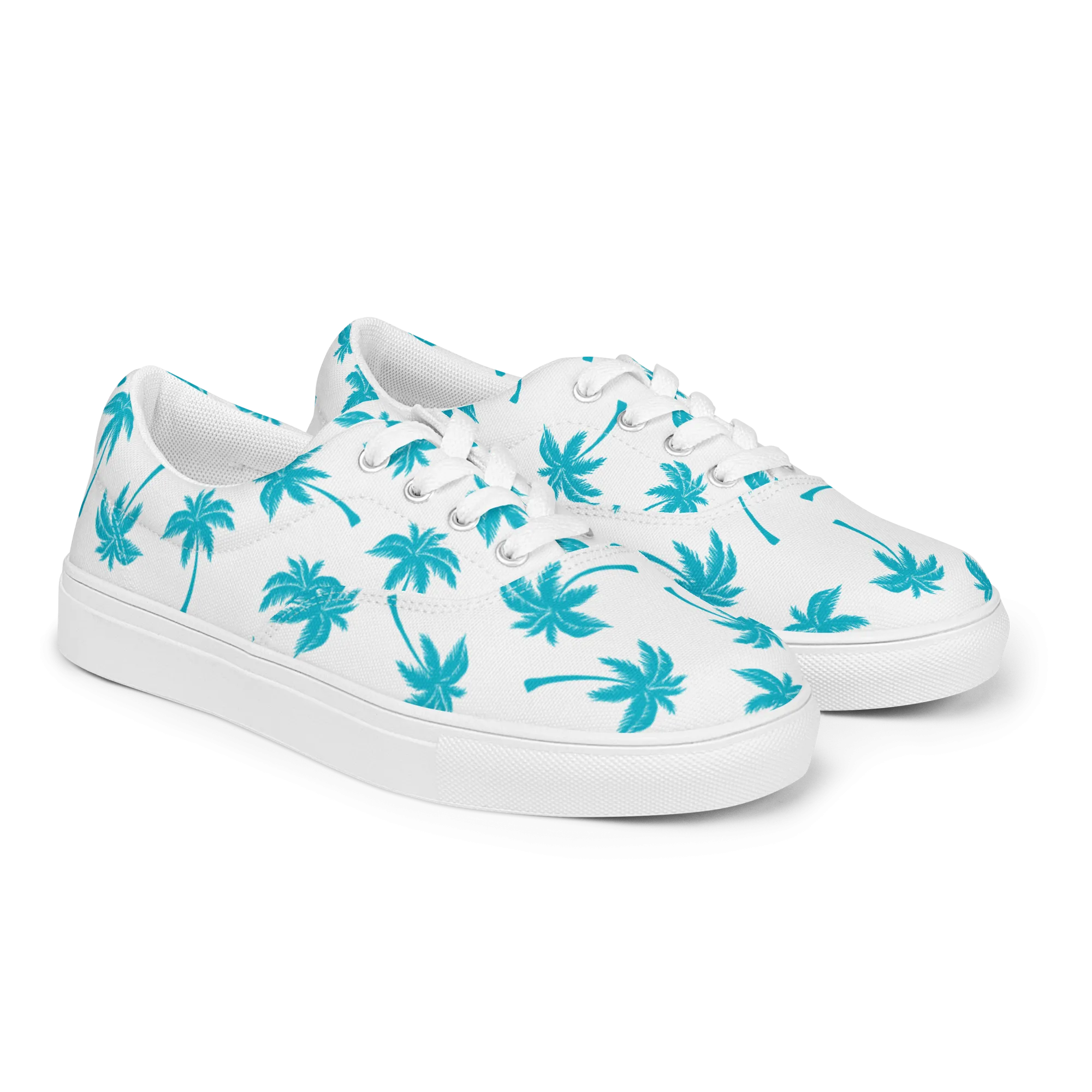 Aloha Tribe Womens Palmtree White Canvas Shoes