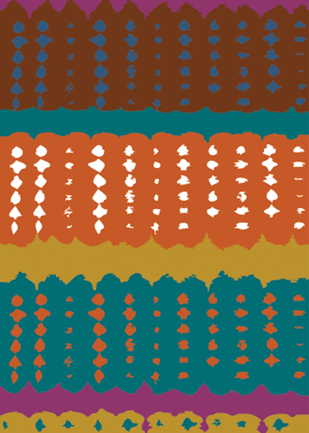 Amari Women's African Print Button-Up Top (Orange Teal Adire) - Clearance
