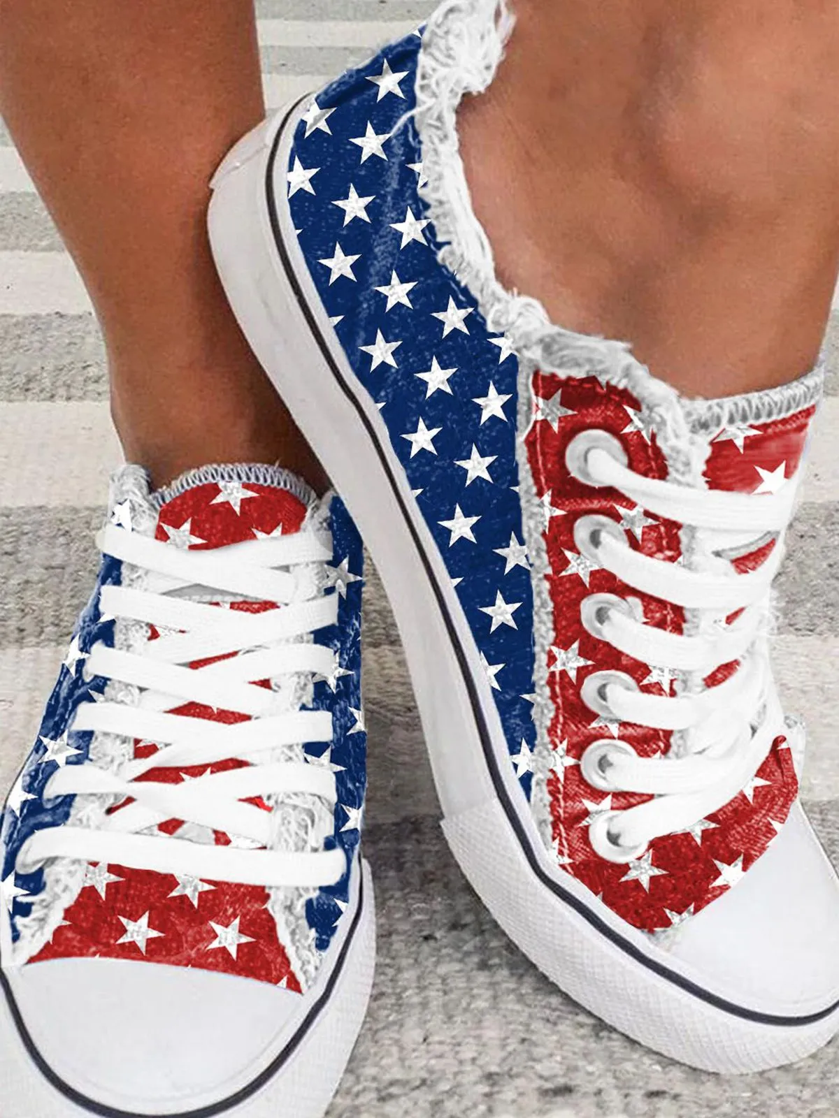 American Independence Day Flag Commemorative Canvas Shoes