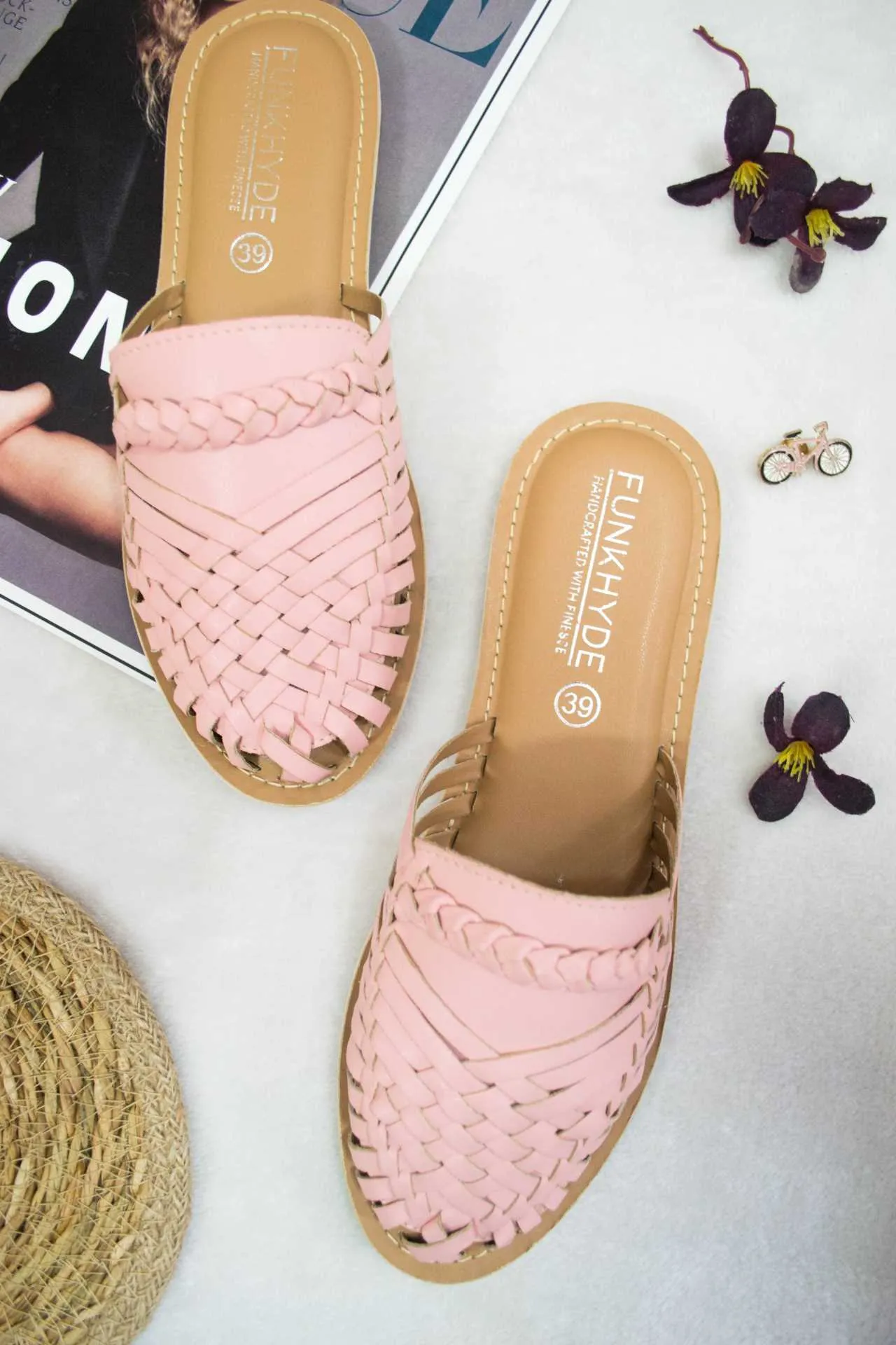 Amurra Baby Pink Huarache Mules