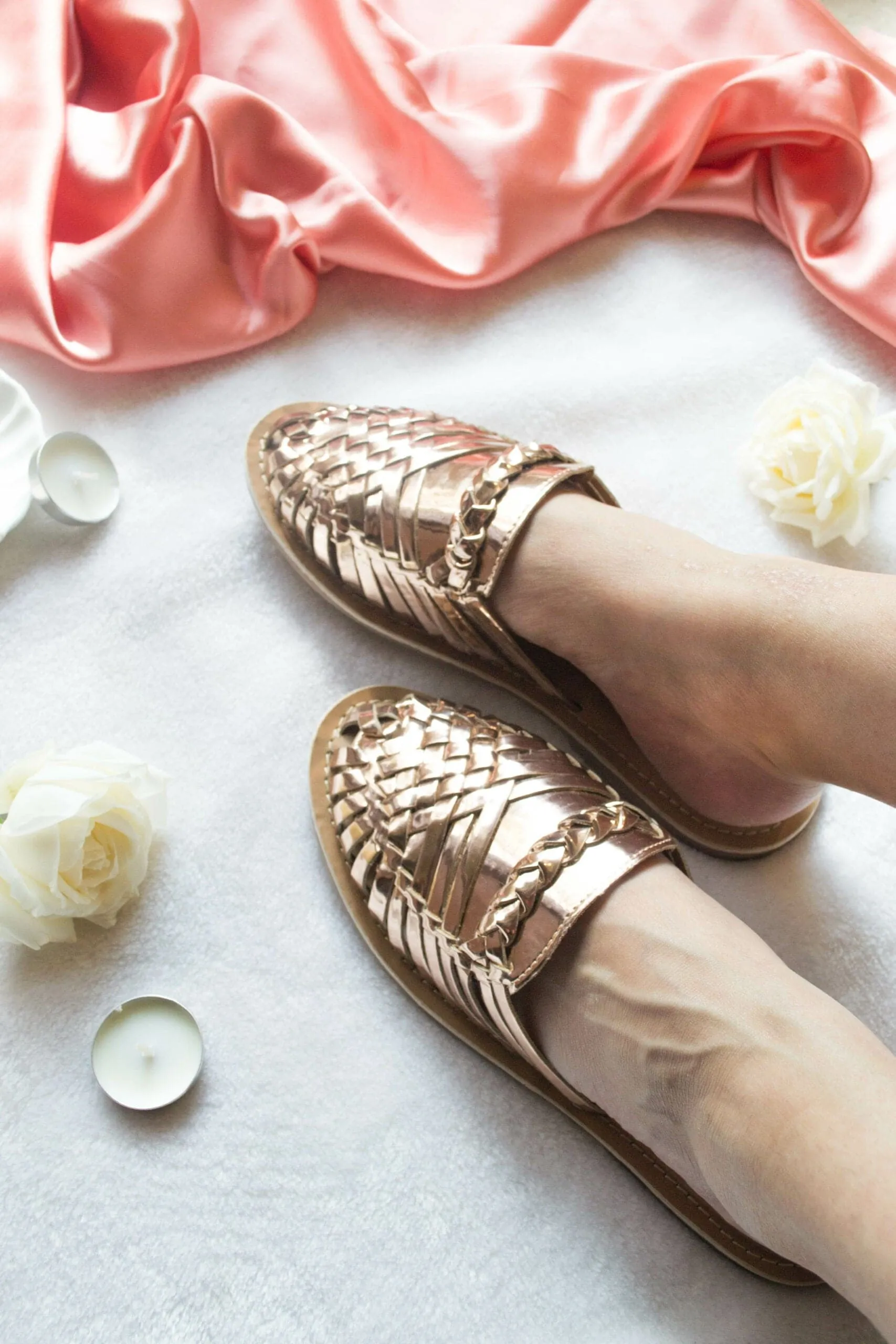 Amurra Rose Gold Huarache Mules