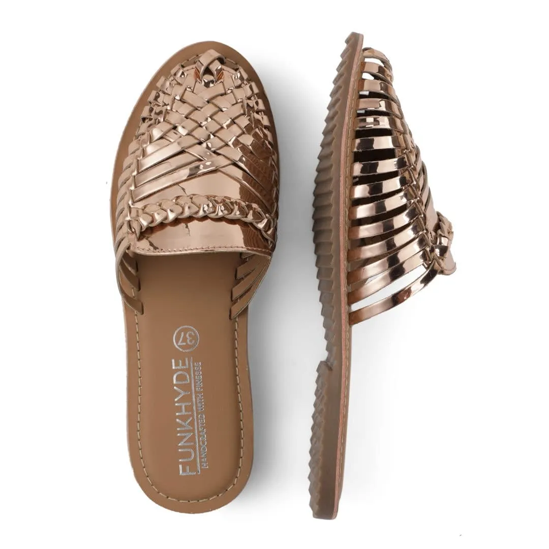 Amurra Rose Gold Huarache Mules