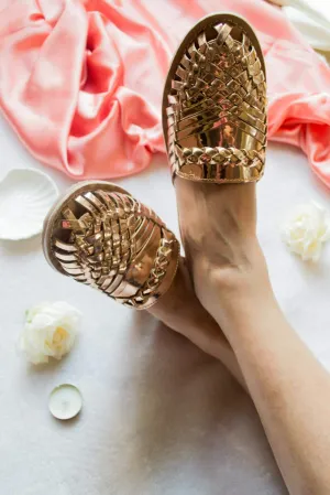 Amurra Rose Gold Huarache Mules