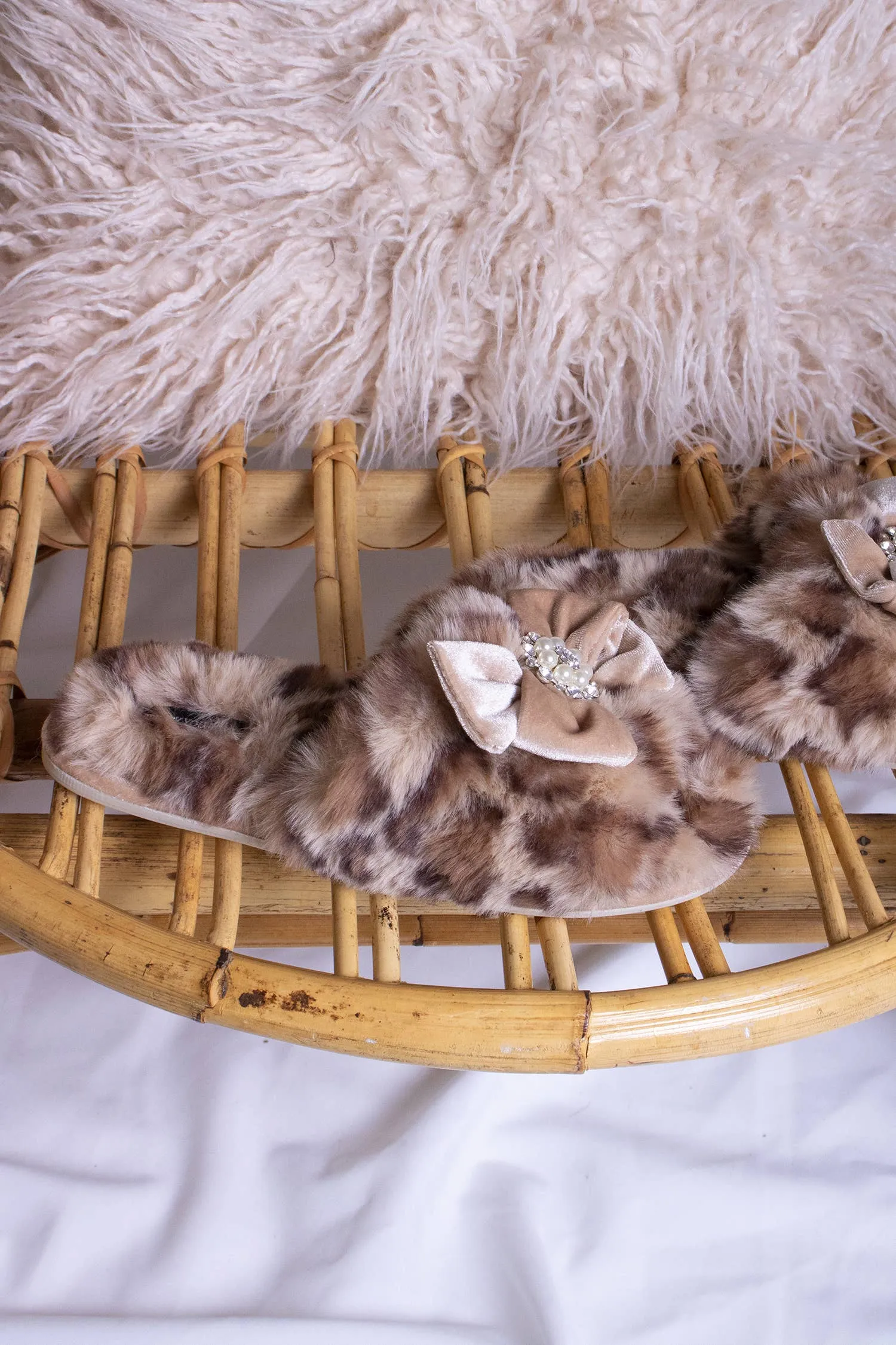 Anya Embellished Slider Slippers in Leopard Print: Leopard / L = UK 6-7 / EU 40-41 / US 8-9
