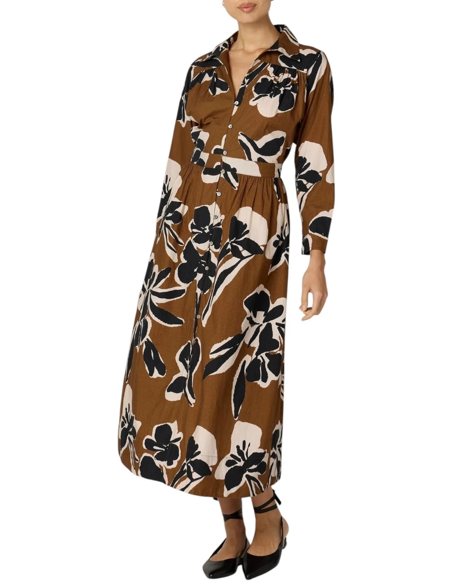 Arabella Button Front Midi Dress | Smoked Clover
