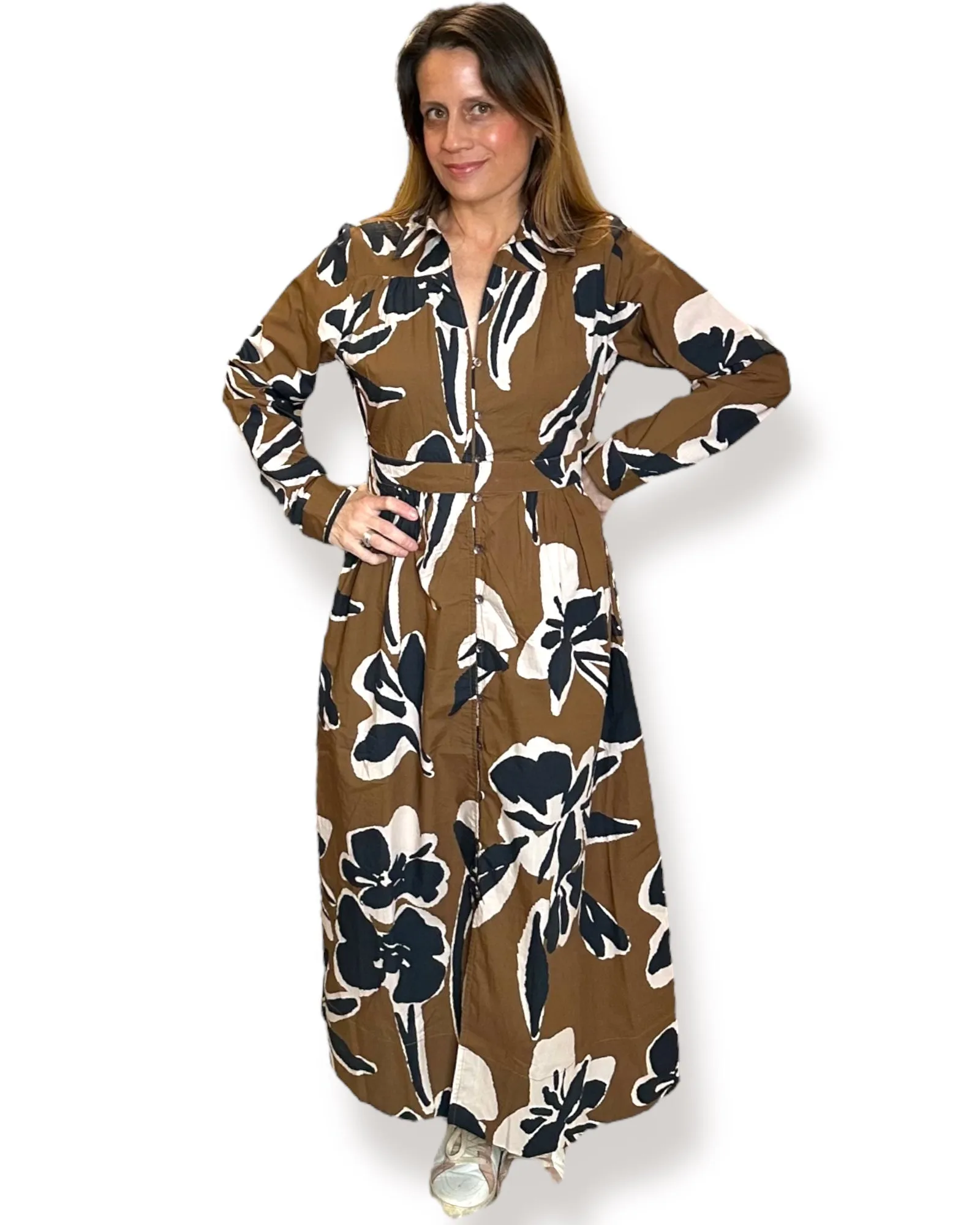 Arabella Button Front Midi Dress | Smoked Clover