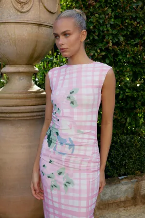 ARIEL MESH DRESS IN BABY LE FRUIT CHECK