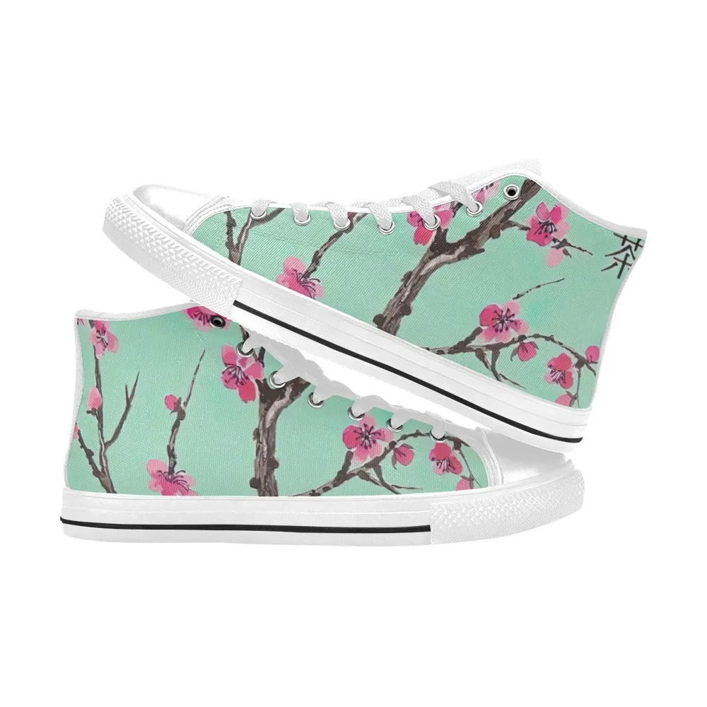 Arizona Green Tea Pattern High Top Canvas Men's Shoes