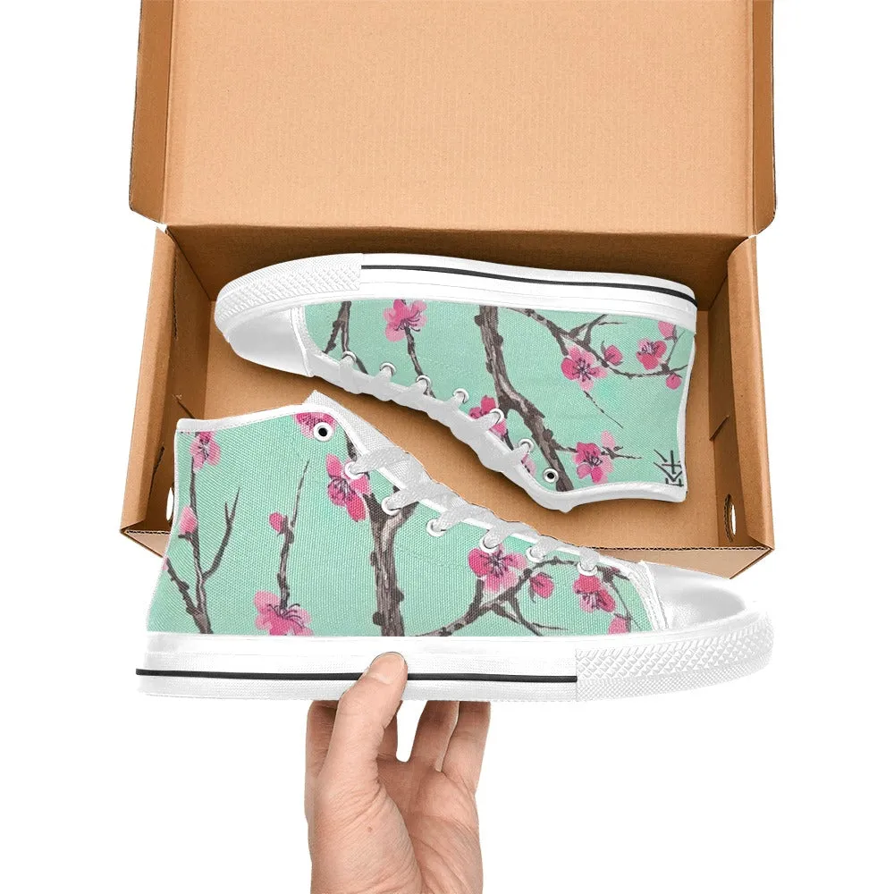 Arizona Green Tea Pattern High Top Canvas Men's Shoes