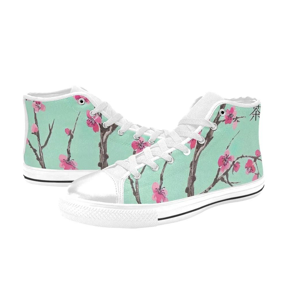 Arizona Green Tea Pattern High Top Canvas Men's Shoes