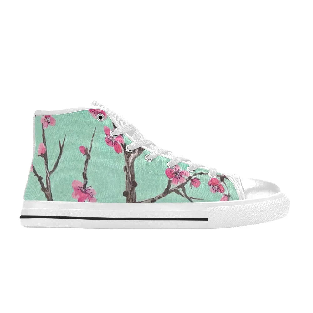 Arizona Green Tea Pattern High Top Canvas Men's Shoes