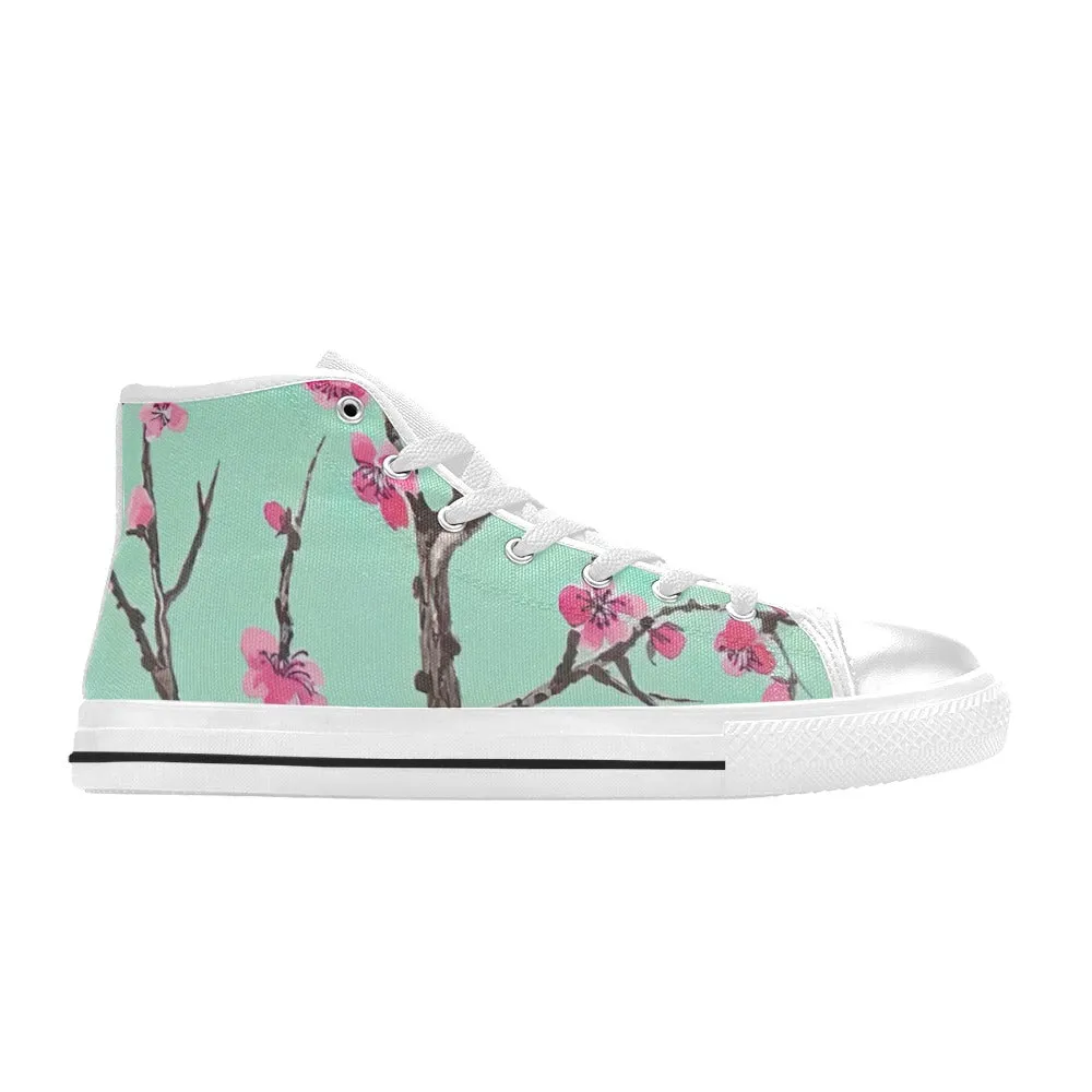 Arizona Green Tea Pattern High Top Canvas Women's Shoes