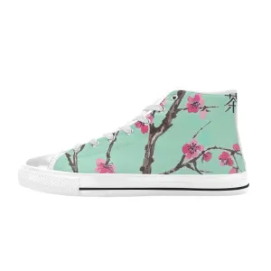 Arizona Green Tea Pattern High Top Canvas Women's Shoes