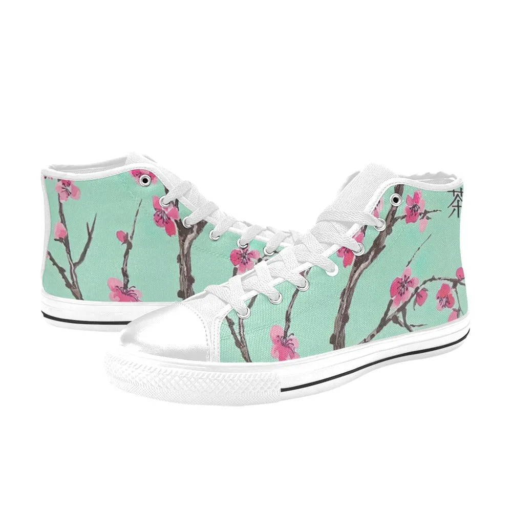 Arizona Green Tea Pattern High Top Canvas Women's Shoes