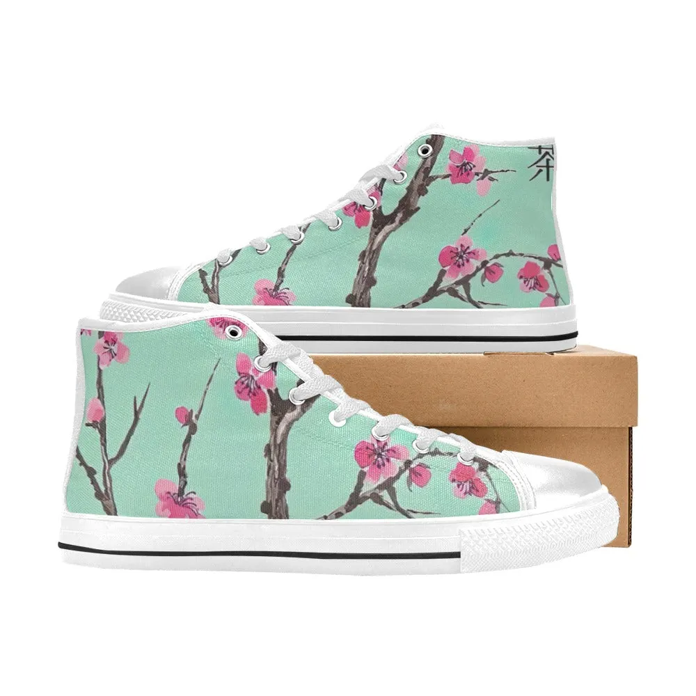 Arizona Green Tea Pattern High Top Canvas Women's Shoes