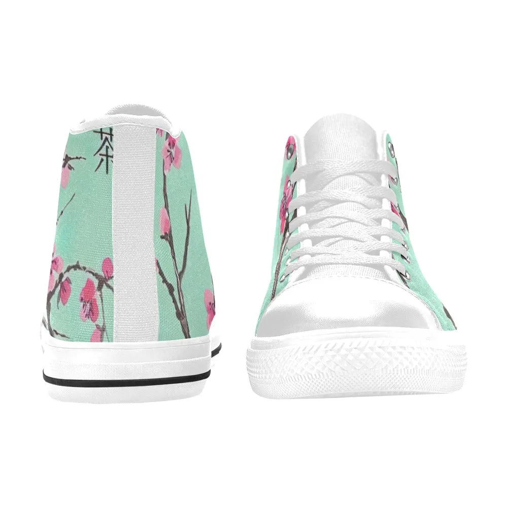Arizona Green Tea Pattern High Top Canvas Women's Shoes