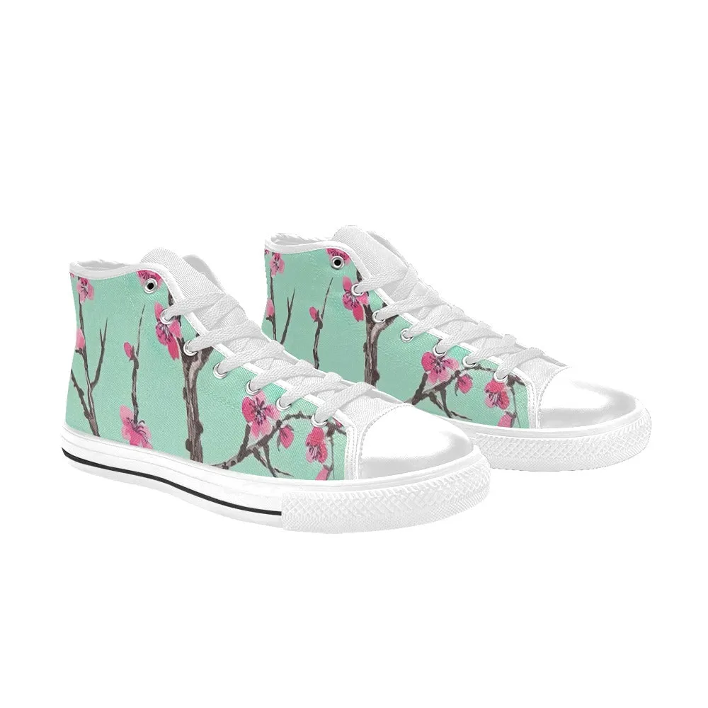 Arizona Green Tea Pattern High Top Canvas Women's Shoes